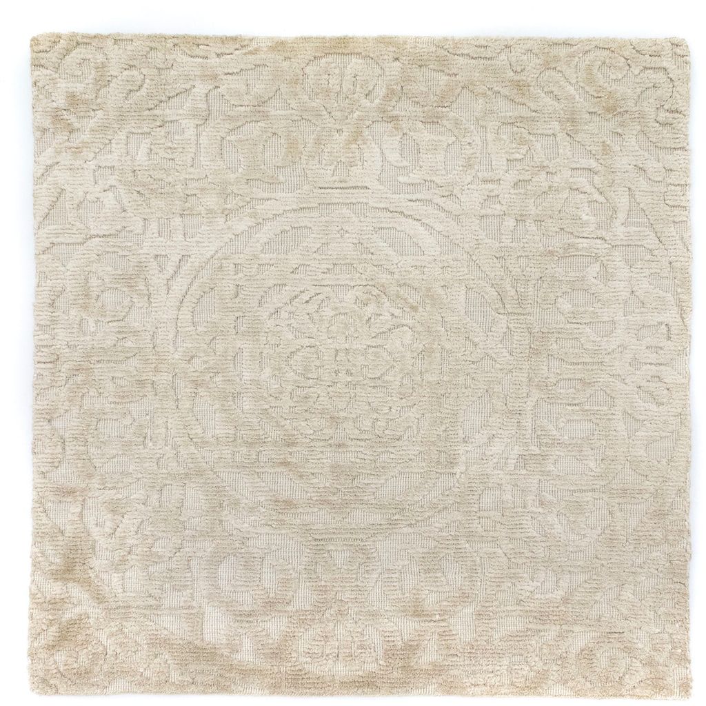 morgenland Teppich »Designer Teppich handgewebt beige«, quadratisch, Viskose