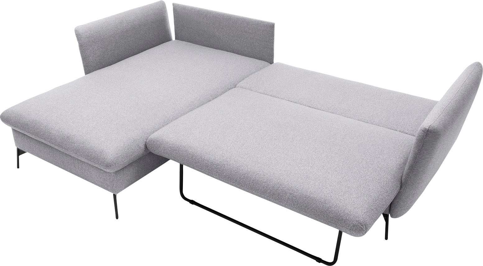 andas Ecksofa »LIVORNO,258 cm, L-Form,«, Schlaffunktion u. Bettkasten (139/224cm), Samt, Struktur, Webstoff