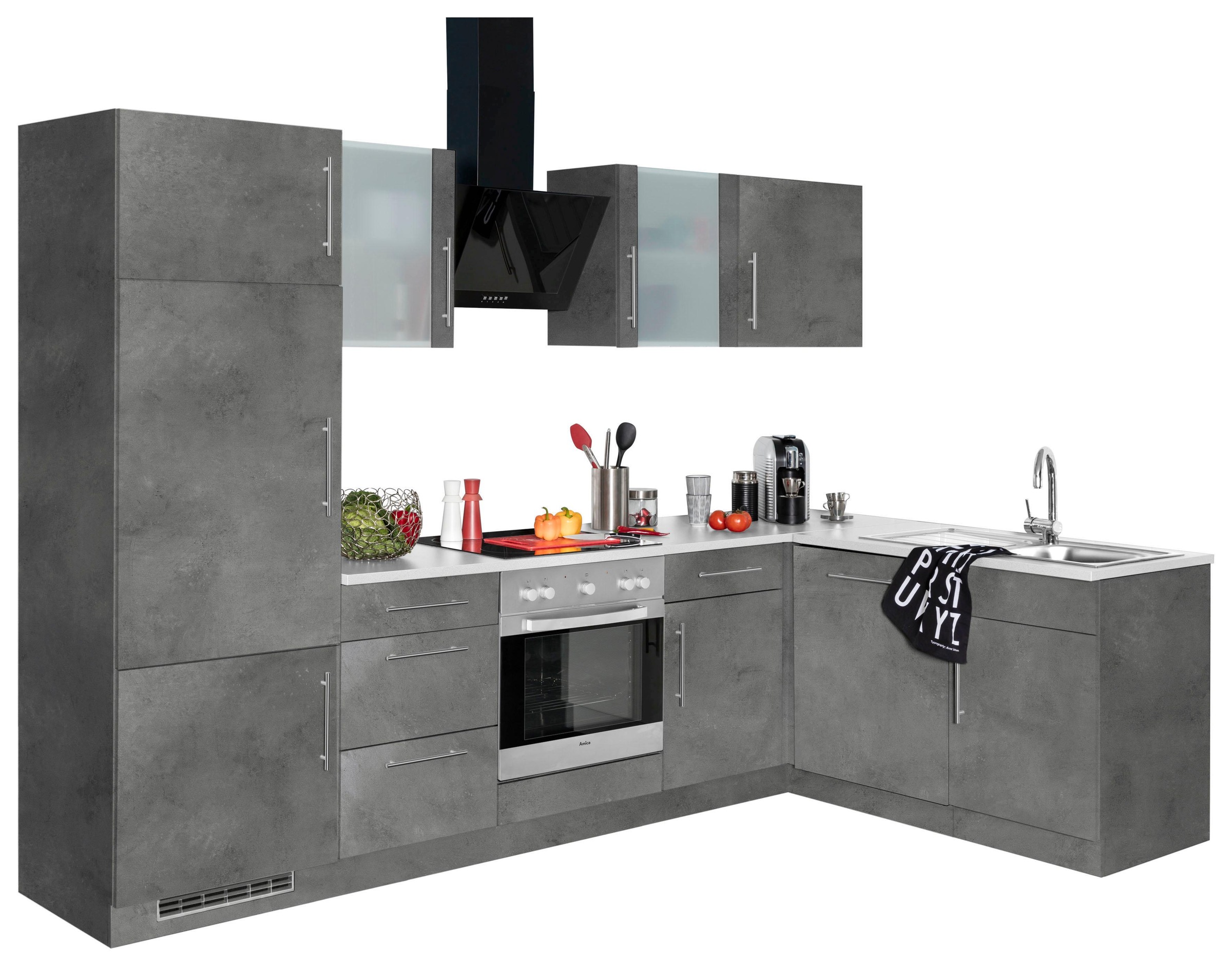 wiho Küchen Winkelküche »Cali«, ohne E-Geräte, Stellbreite 280 x 170 cm