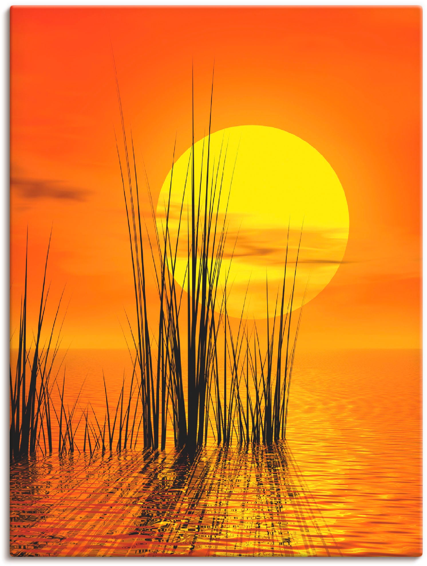 Artland Wandbild »Sonnenuntergang mit Schilf«, Jelmoli-Versand Poster Leinwandbild, & oder Wandaufkleber St.), -untergang, als in online bestellen | (1 Grössen versch. Sonnenaufgang