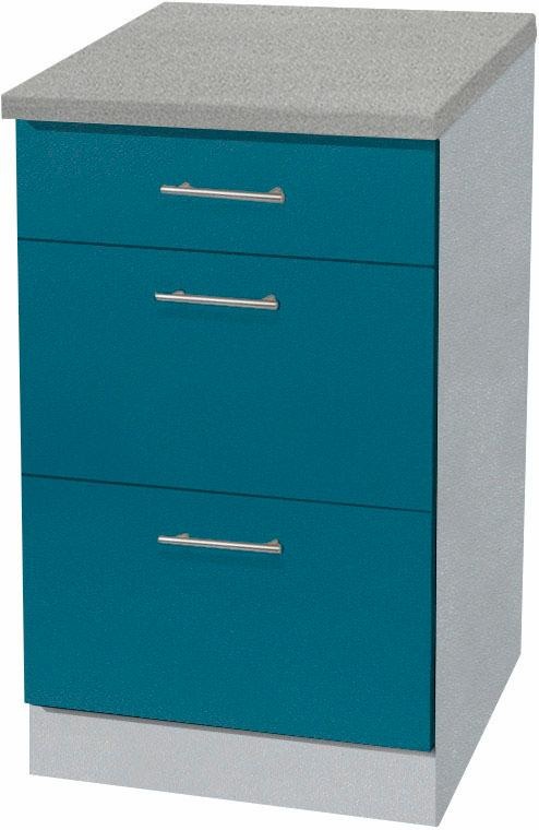 wiho Küchen Unterschrank "Kiel" 50 cm breit, Tiefe 60 cm, mit 2 großen Auszügen und 1 Schublade
