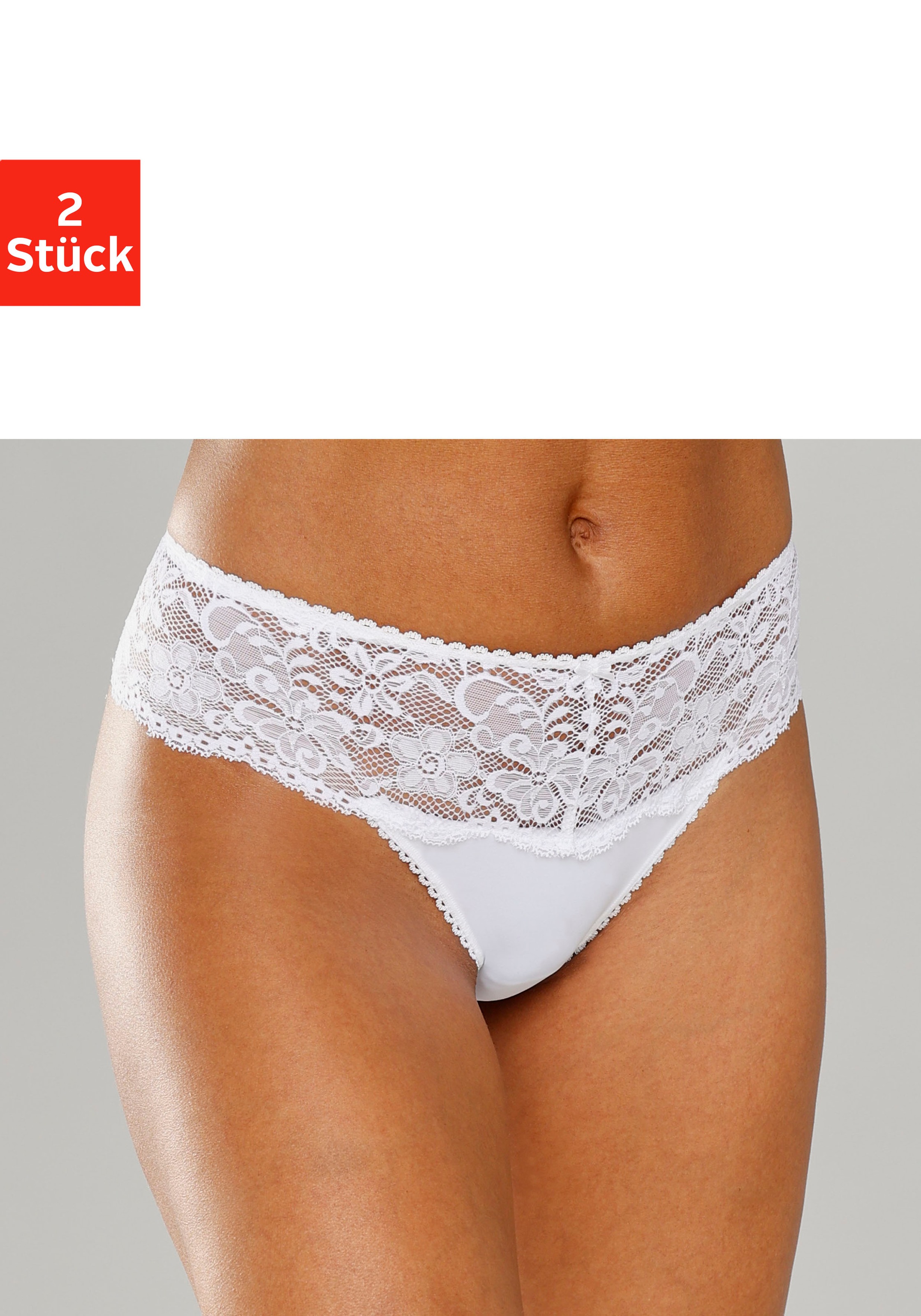 Nuance String 2 Stk. Dessous mit breitem Spitzenband