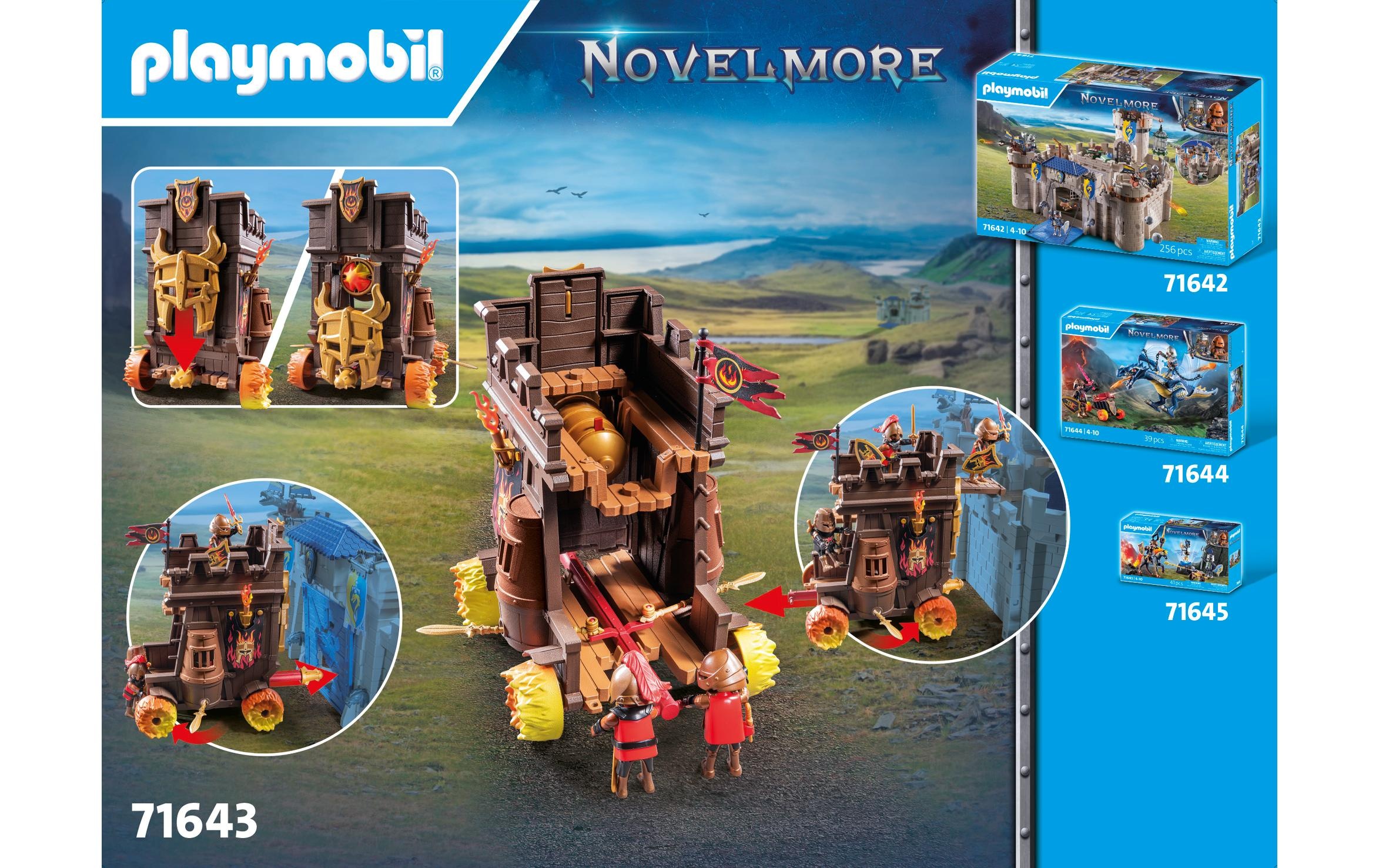 Playmobil® Spielbausteine »Novelmore Angriffswagen mit Feuerkanone 71643«, (68 St.)