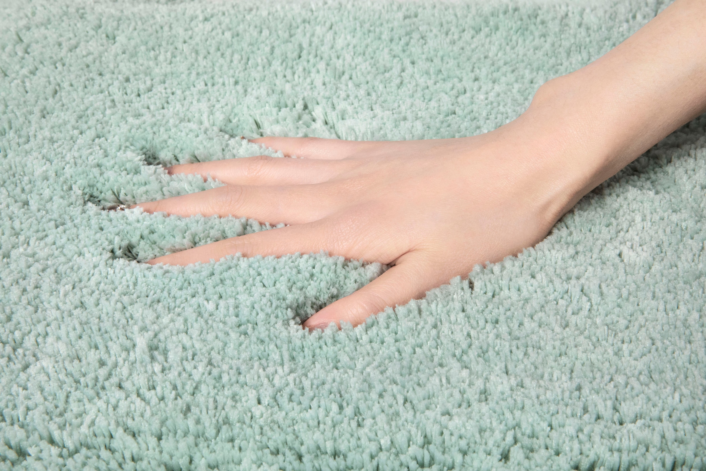 my home Badematte »Jos, Badvorleger, Badezimmer Teppich«, rutschhemmend beschichtet, fussbodenheizungsgeeignet-schnell trocknend, Badematten in Pastell-Farben, Badteppich als 3 teiliges Set erhältlich