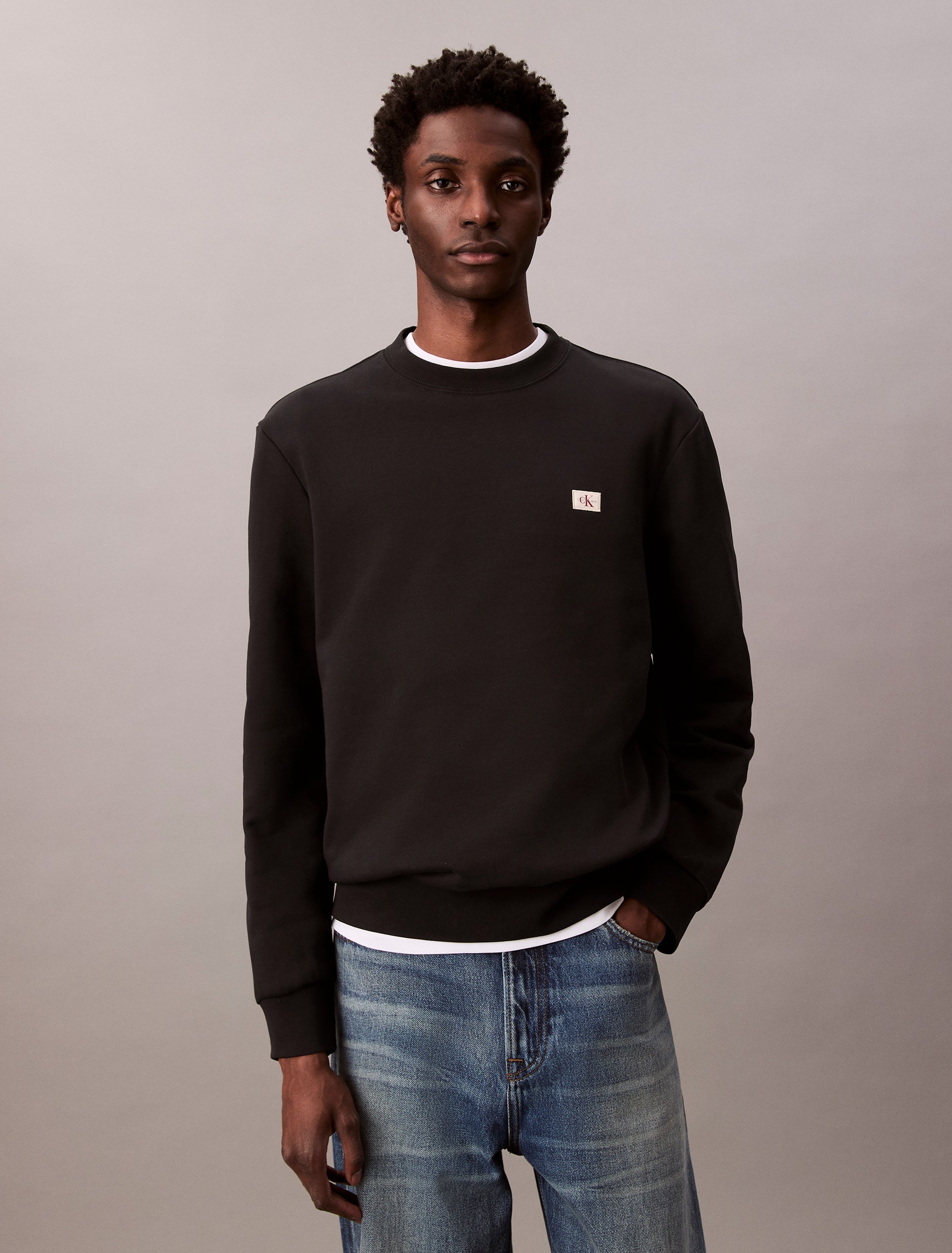 Calvin Klein Jeans Sweatshirt »400GSM TRRY BDG CRWN«, Mit Rundhalsausschnitt