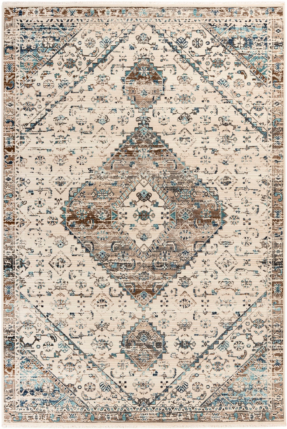 Obsession Teppich »My Inca 359«, rechteckig, 6 mm Höhe, Kurzflor, Orient-Optik, Vintage Design, mit Fransen