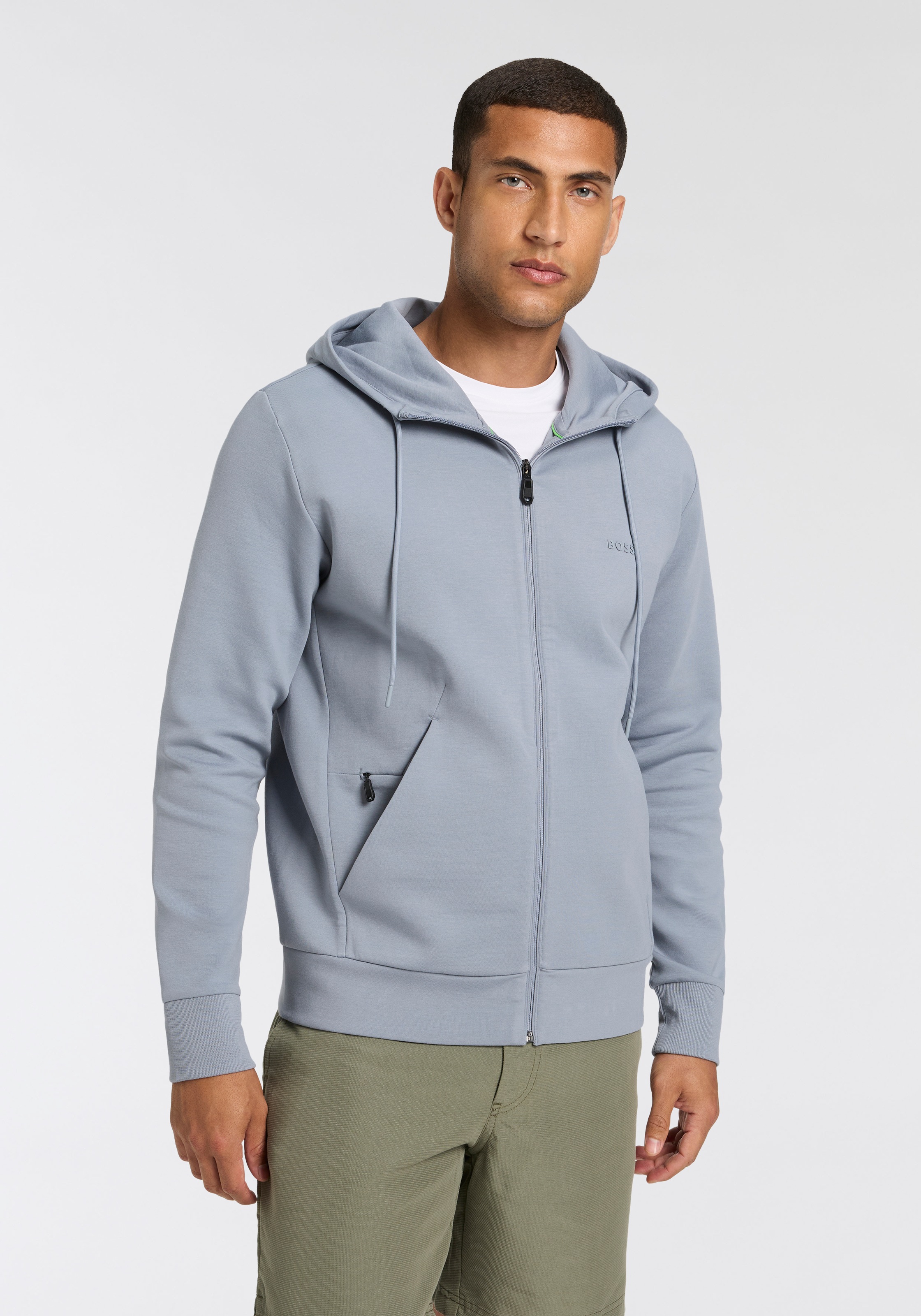 BOSS GREEN Kapuzensweatjacke »Saggy« mit BOSS Aufdruck