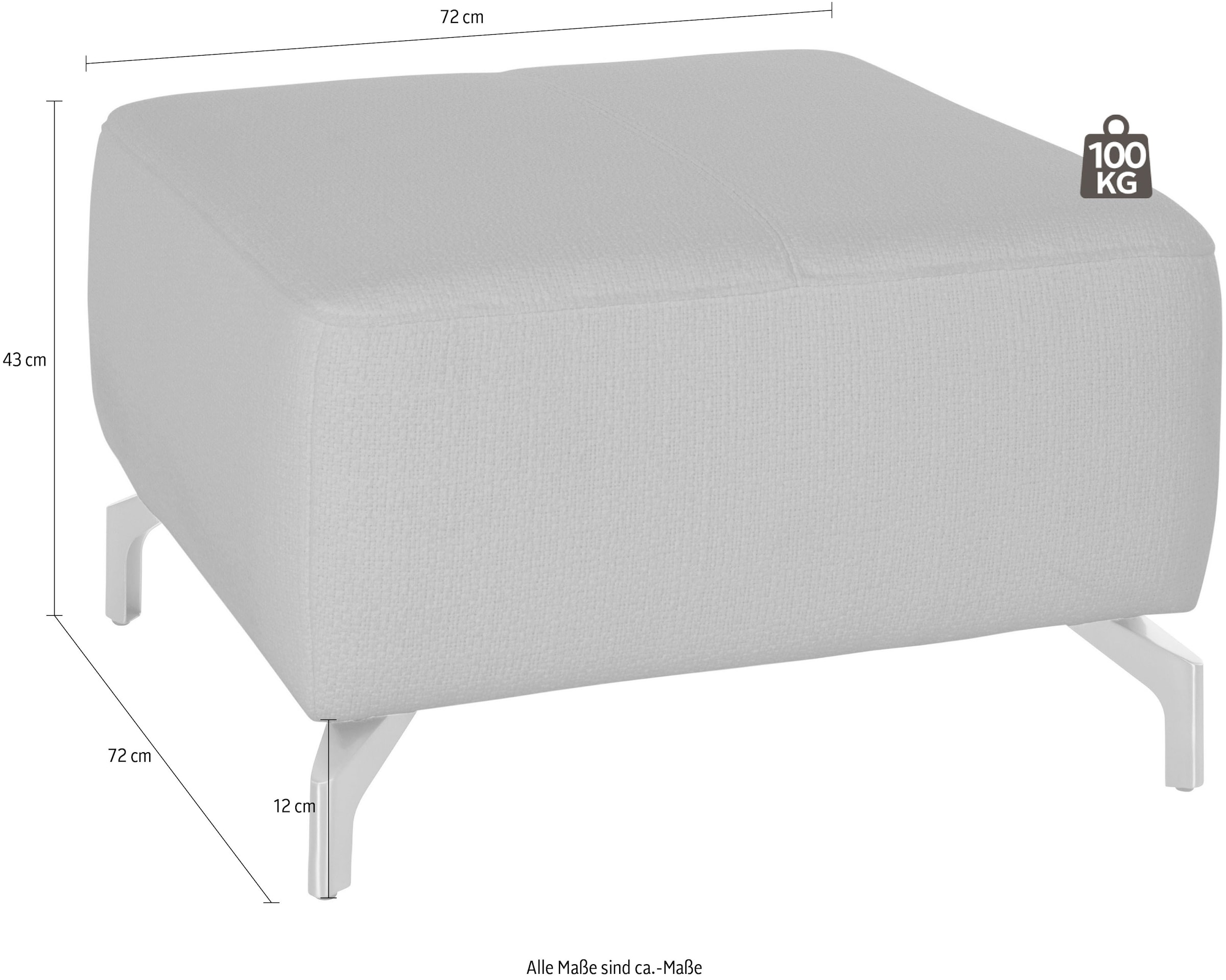 sit&more Hocker »Gizeh«, Fusshöhe 12 cm, wahlweise in 2 unterschiedlichen Fussfarben