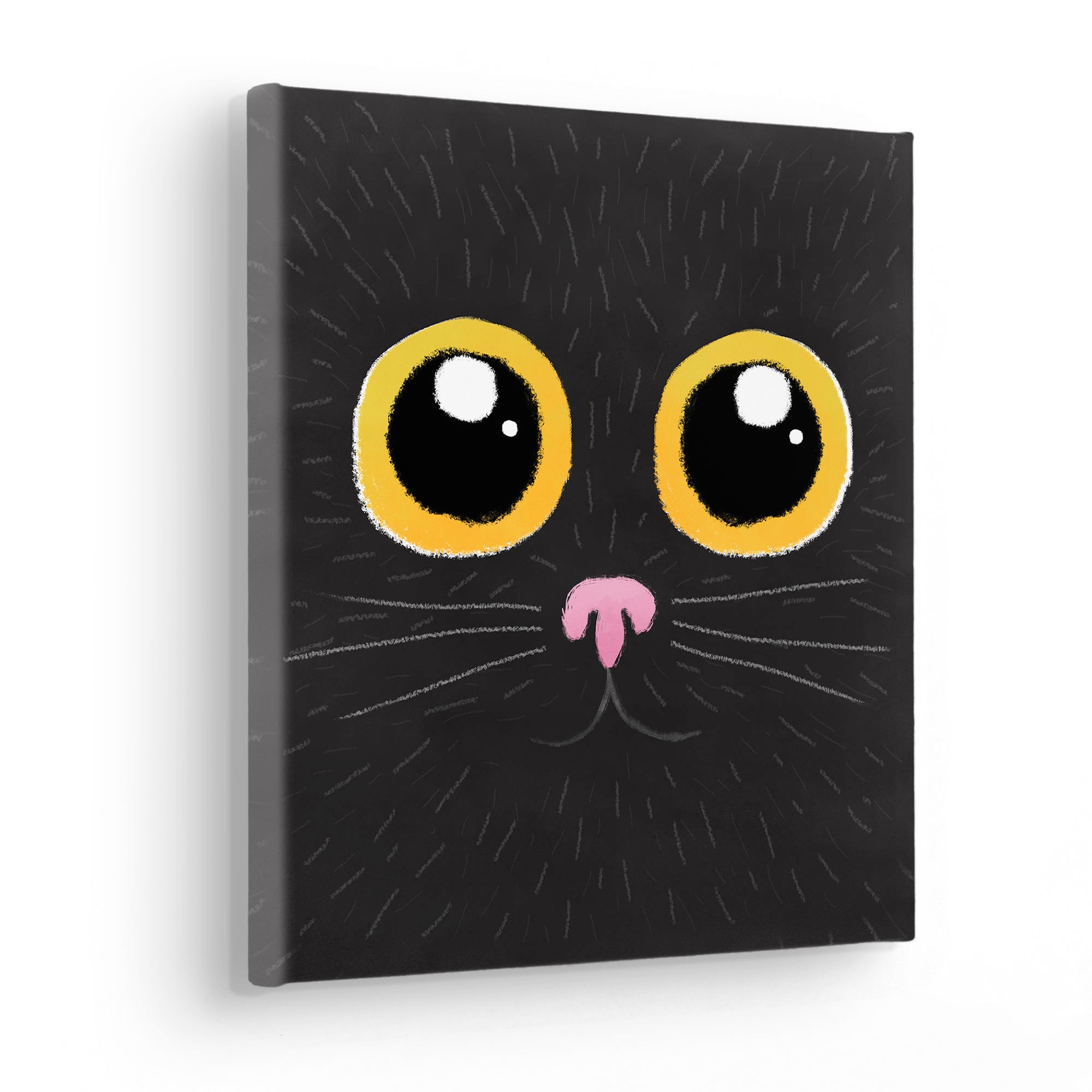 Komar Leinwandbild »Black Cat - Grösse 30 x 30 cm«, Natur, (1 St.), Keilrahmenbild mi Echtholzrahmen