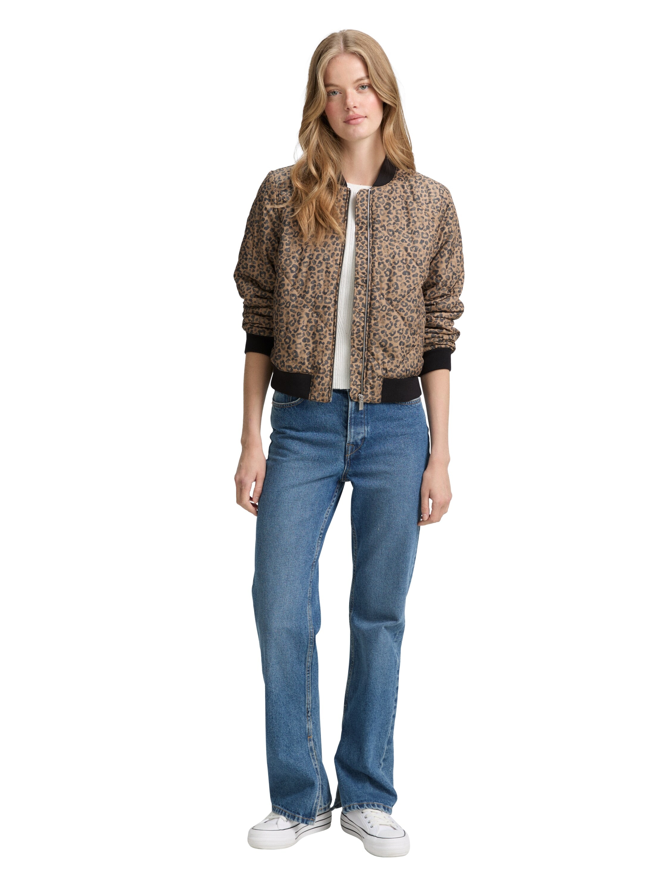 TOM TAILOR Denim Bomberjacke, ohne Kapuze, mit Strukurmuster