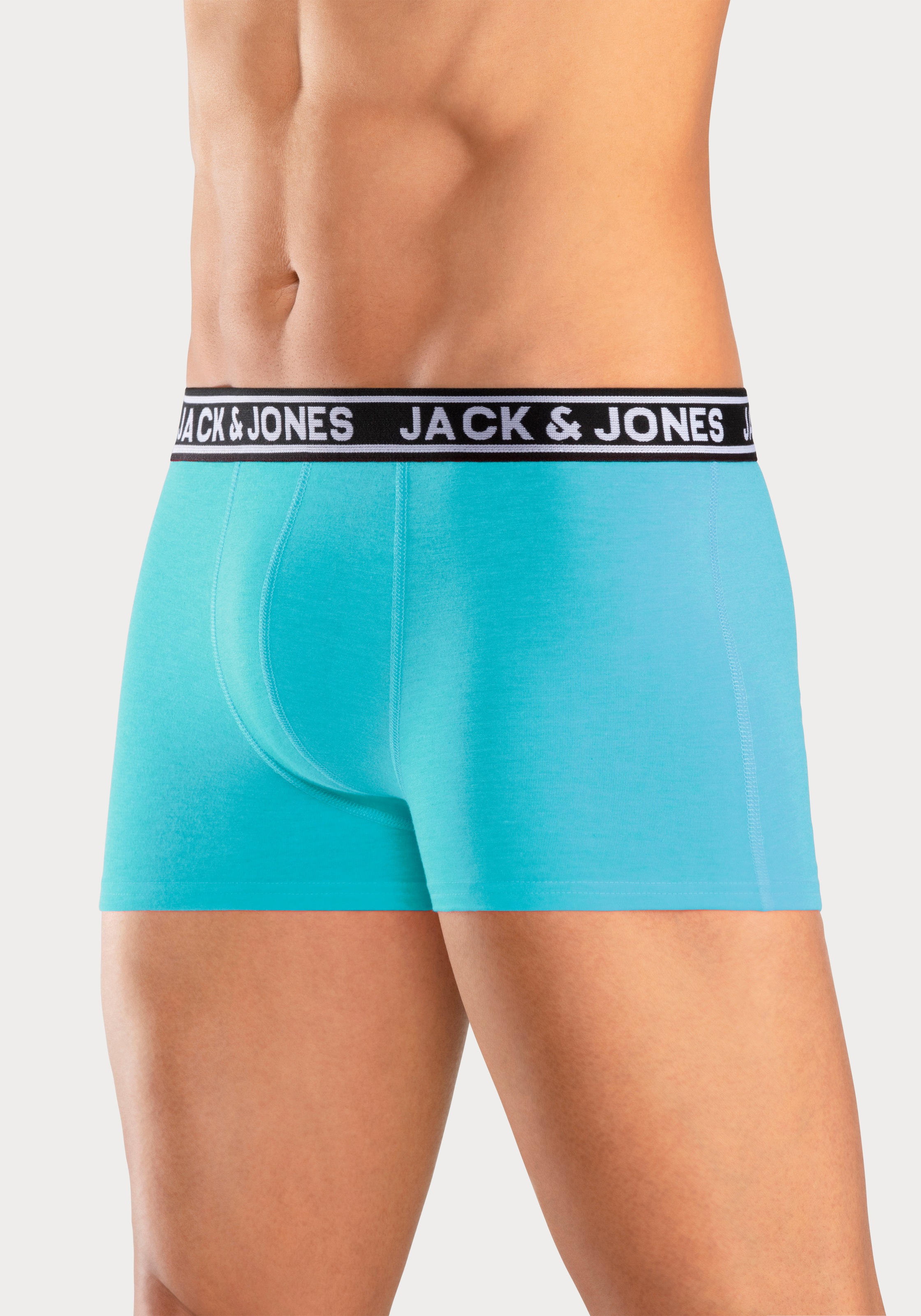 Jack & Jones Trunk »JACCRISP im 6er Pack mit Logobund und Stretchkomfort«, (Packung, 6 St.), unifarben mit Farbeinsatz, modisch, eng anliegend, Baumwollmischung