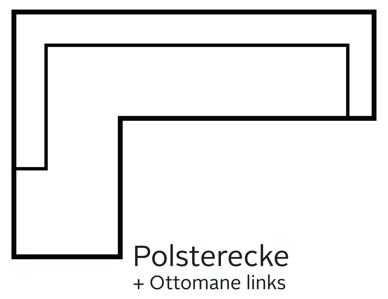 Home affaire Ecksofa »Rice L-Form«, (Set, mit Hocker), mit Bonnellfederkern, Hocker & Kissen, Ottomane beidseitig montierbar