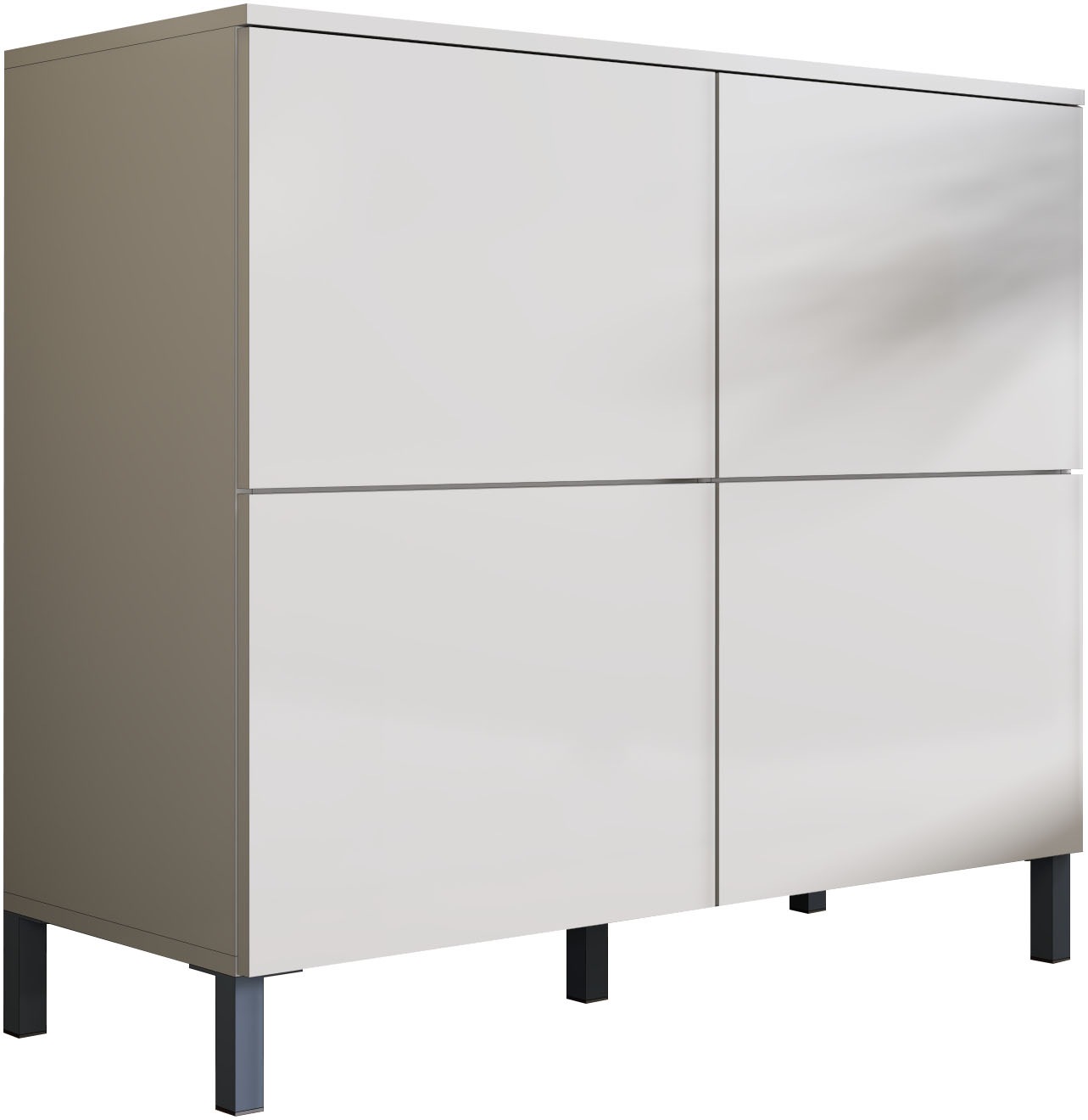 borchardt Möbel Kommode "Haama, Sideboard mit Metallfüßen, Push-to-open-Technik, Breite 93 cm" Drucköffner (Push-To-Open), höhenverstellbarer Einlegeboden