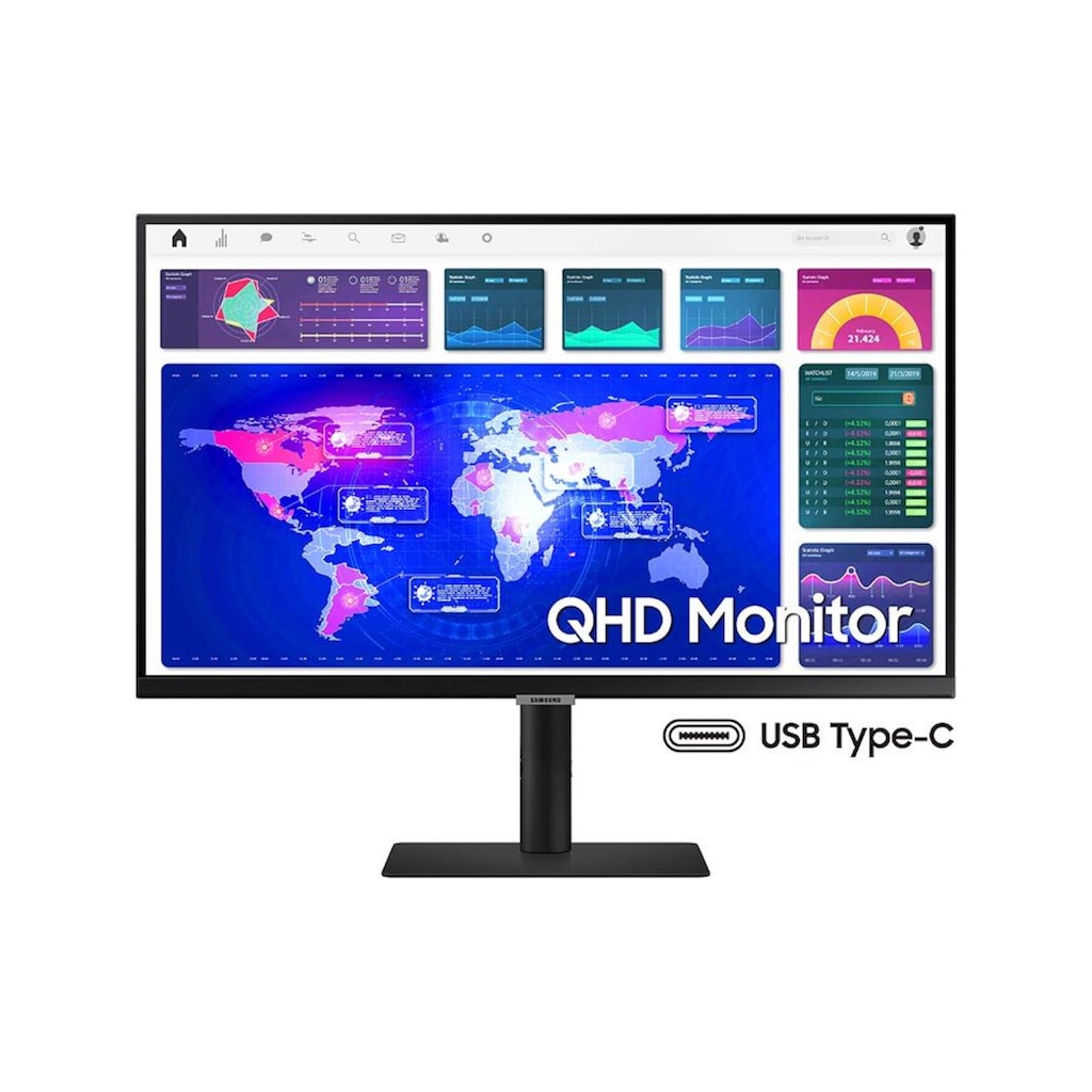 Samsung LED-Monitor »LS27A600UUUXEN«, 68,31 cm/27 Zoll, 2560 x 1440 px, WQHD, 5 ms Reaktionszeit, 75 Hz