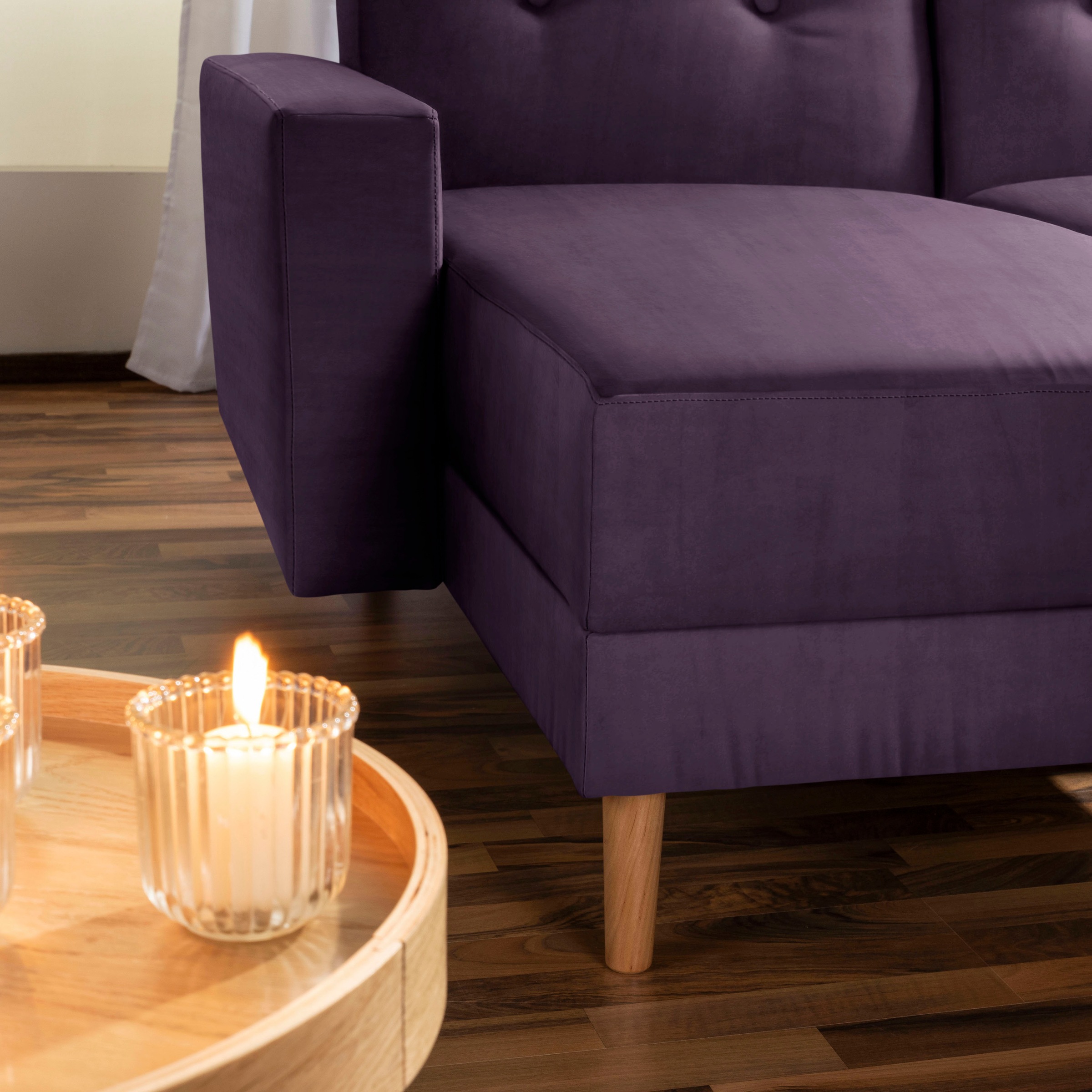 Max Winzer® Ecksofa »Just Chill«, Schlafsofa mit Recamiere, Rückenverstellung, inklusive Stauraumhocker
