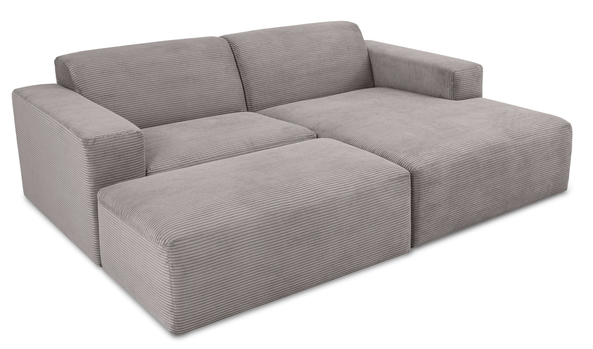 INOSIGN Ecksofa »Koa,228cm, L-Form, Modulsofa, Webstoff, Cord, Struktur«, Designsofa, Set, Hocker inklusive, weicher Lounge-Sitzkomfort