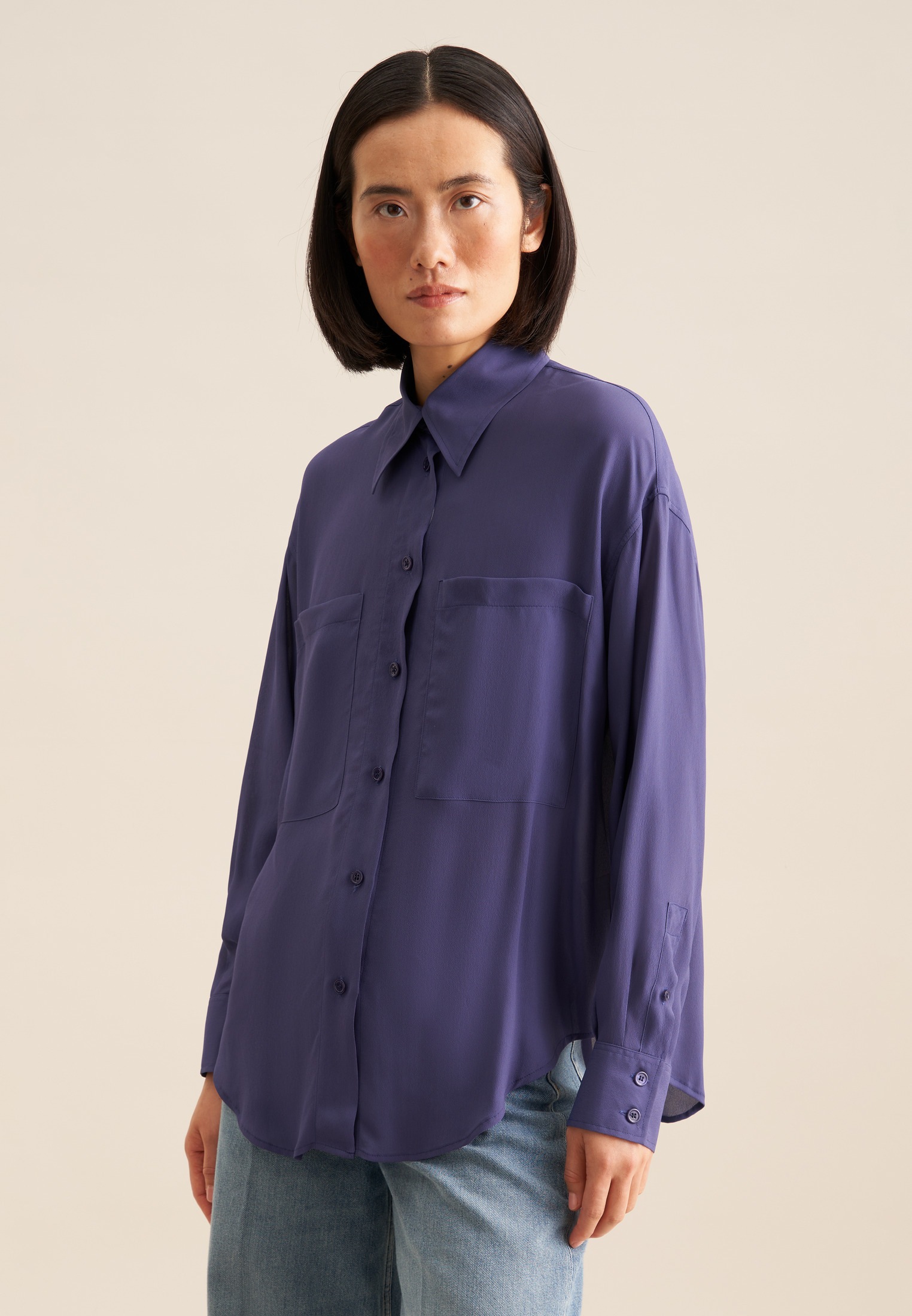 seidensticker Longbluse »Schwarze Rose« Langarm Kragen Uni