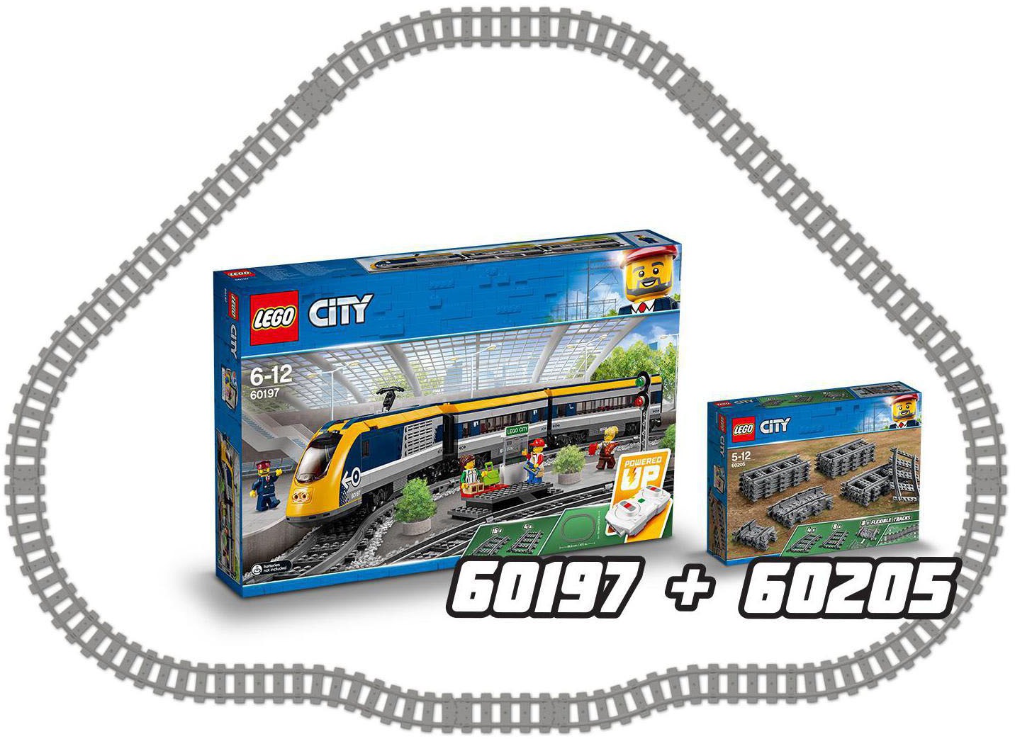LEGO® Konstruktionsspielsteine »Schienen (60205), LEGO® City«, (20 St.), Made in Europe