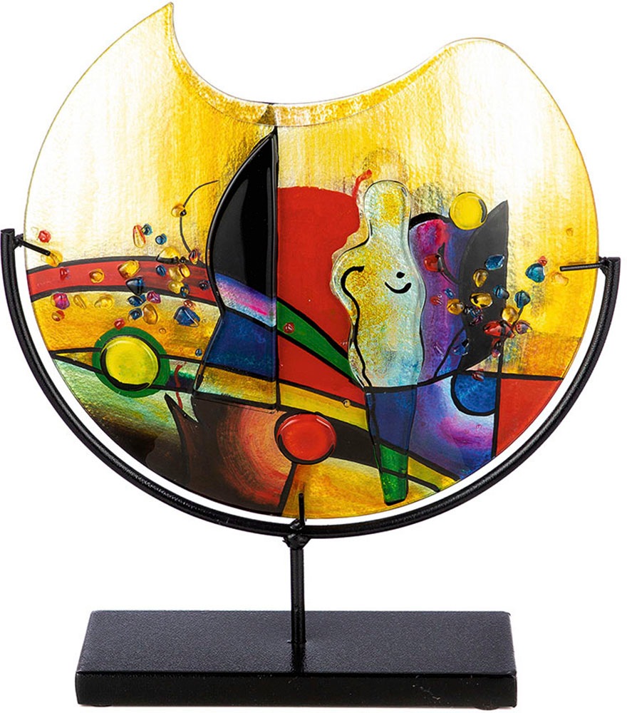 Casablanca by Gilde Tischvase »Silhouette, Dekovase«, (1 St.), Vase aus Glas, mit schwarzem Metallfuss, Höhe 38 cm