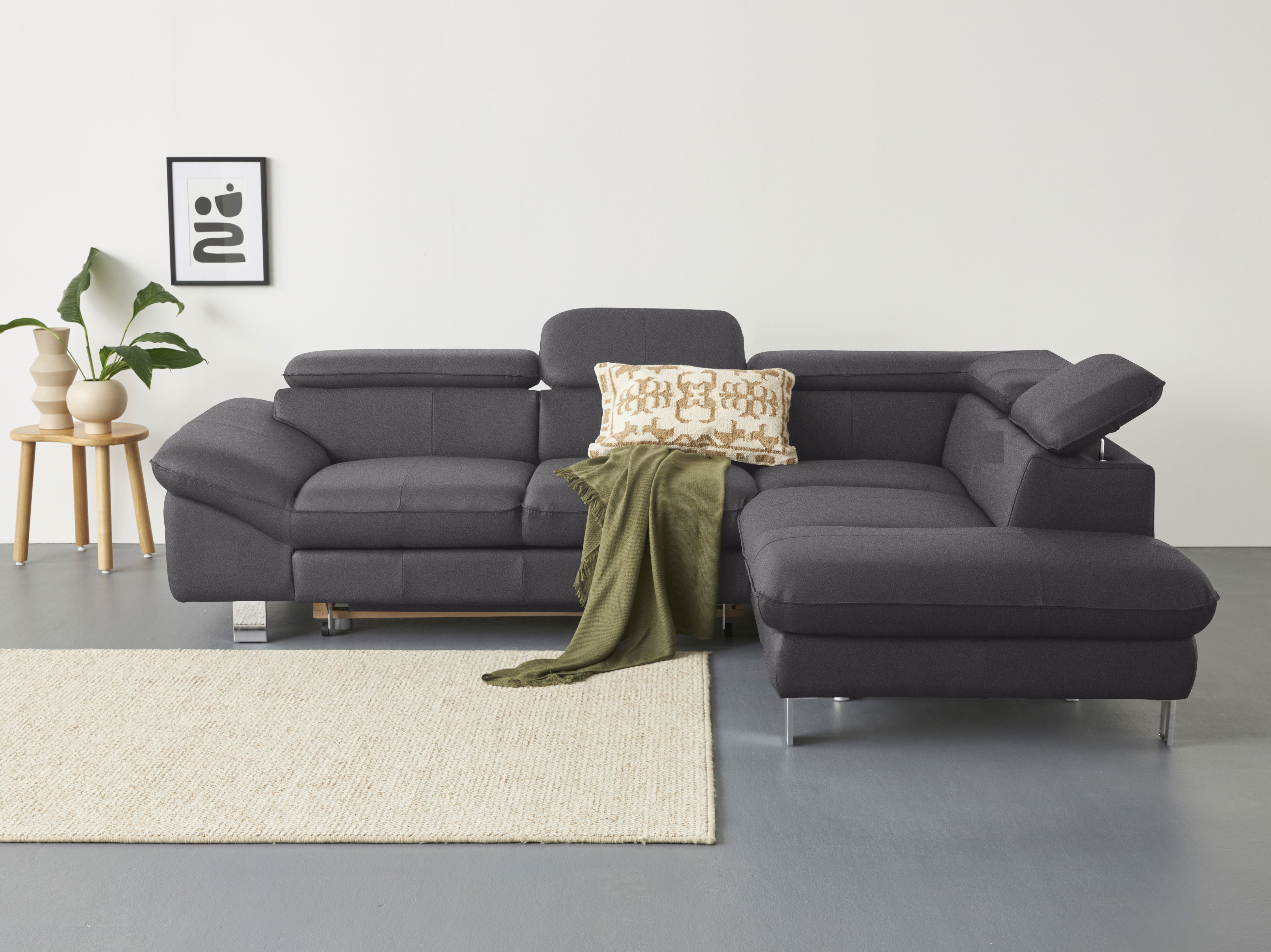 COTTA Ecksofa "Driver L-Form, B: 265 cm" Kopfteilverstellung, optional Bettfunktion & Bettkasten