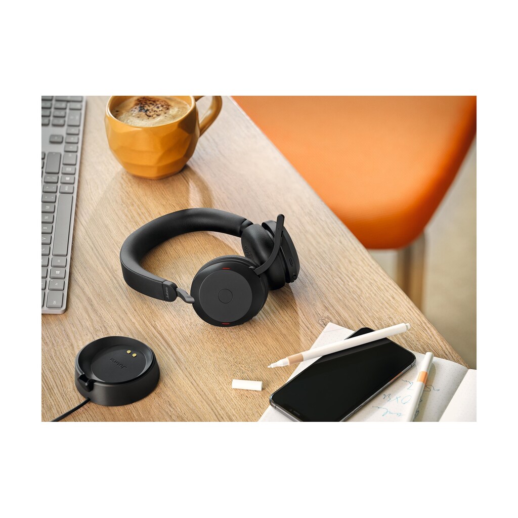 Jabra Headset »Evolve2 75 Duo MS«, Active Noise Cancelling (ANC)