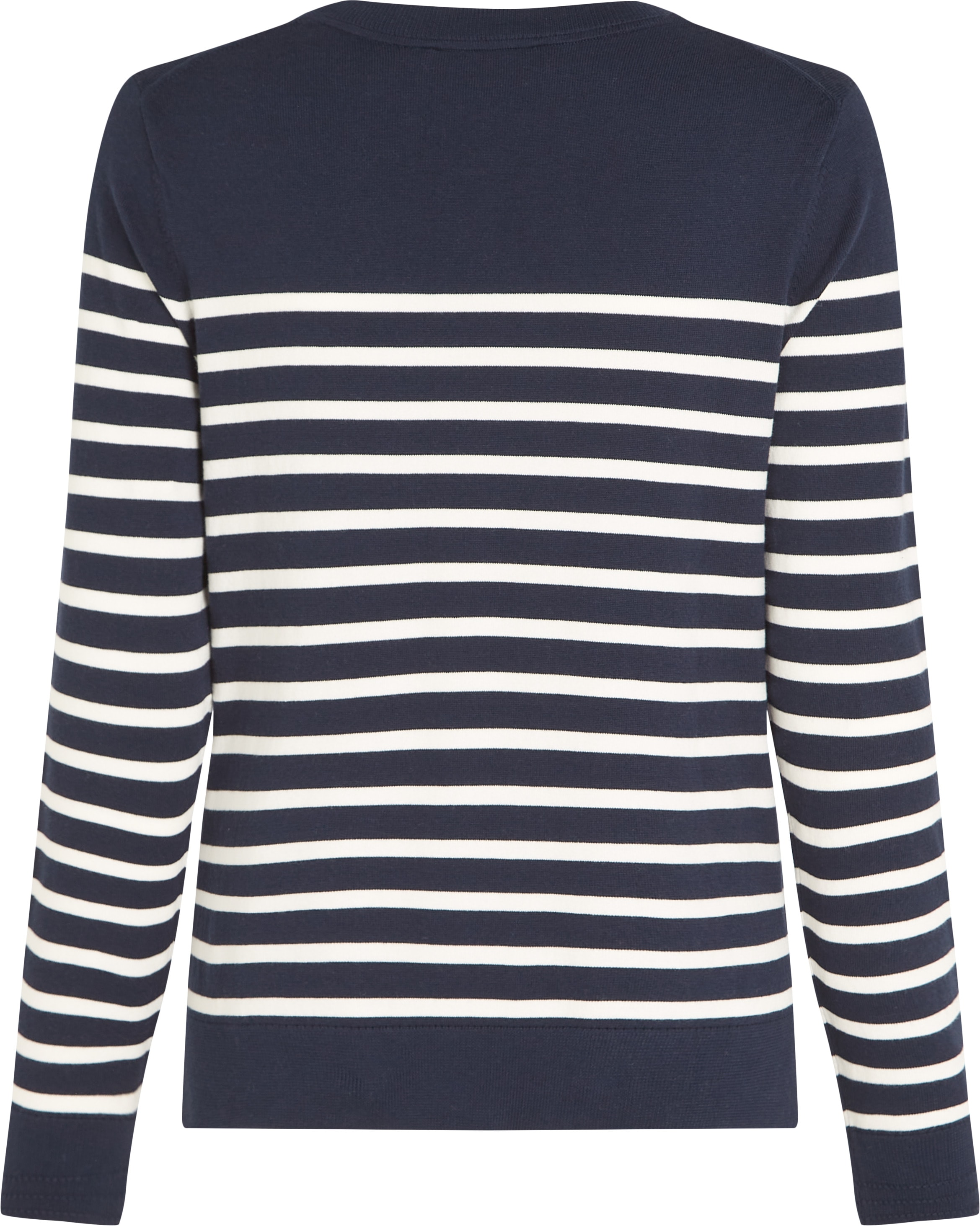 Tommy Hilfiger Rundhalspullover »CO JERSEY STITCH LS C-NK SWT«, mit Logostickerei