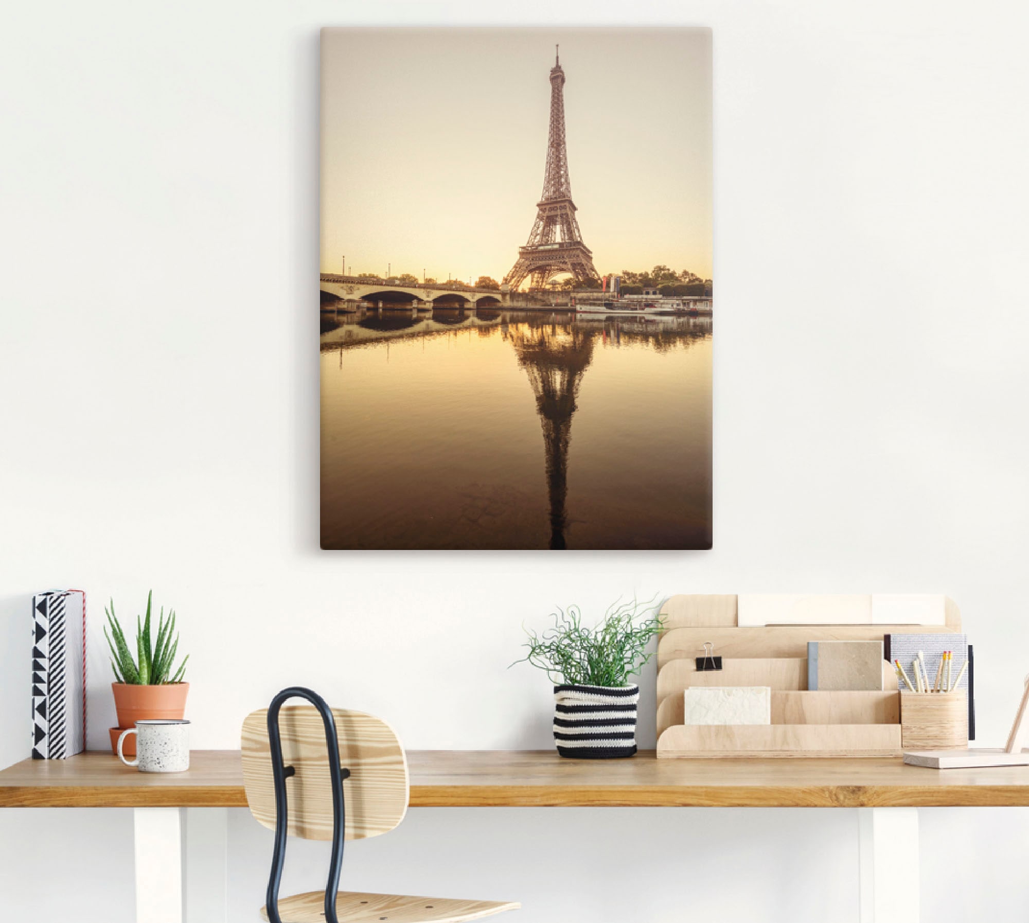 Artland Leinwandbild »Paris Eiffelturm V«, Gebäude, (1 St.), auf Keilrahmen gespannt