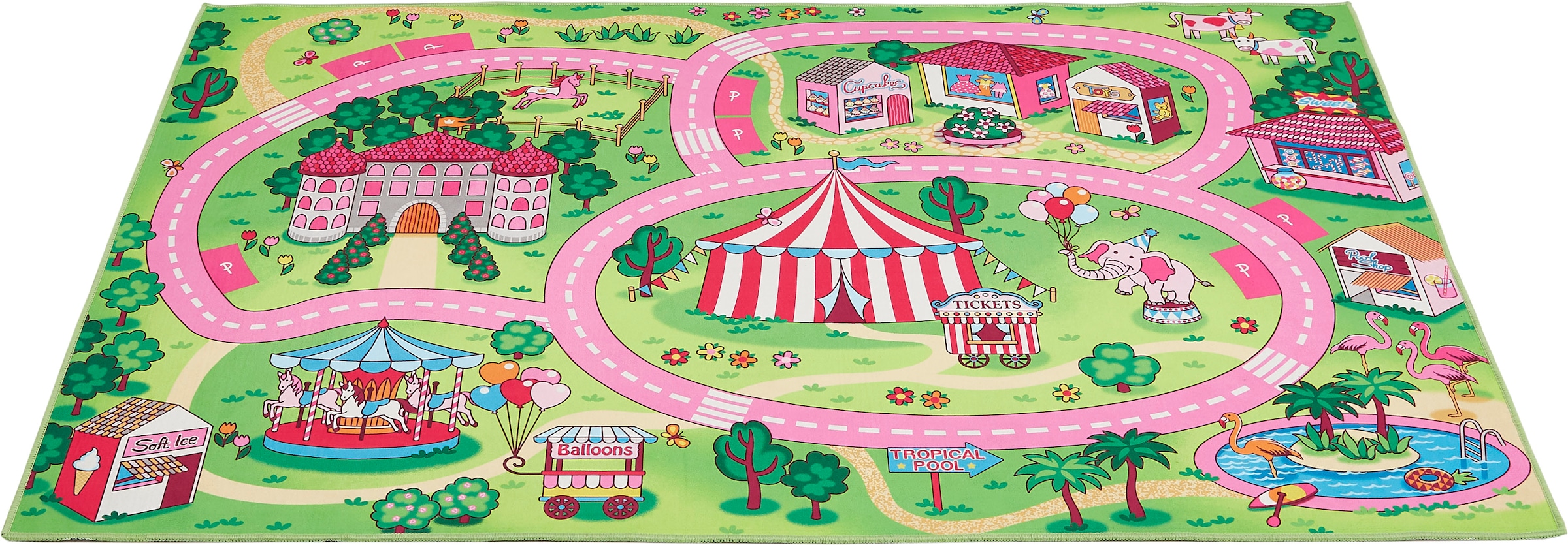 Andiamo Kinderteppich »Street«, rechteckig, 5 mm Höhe, Strassen-Spiel-Teppich, weiche Spielunterlage, rutschhemmend