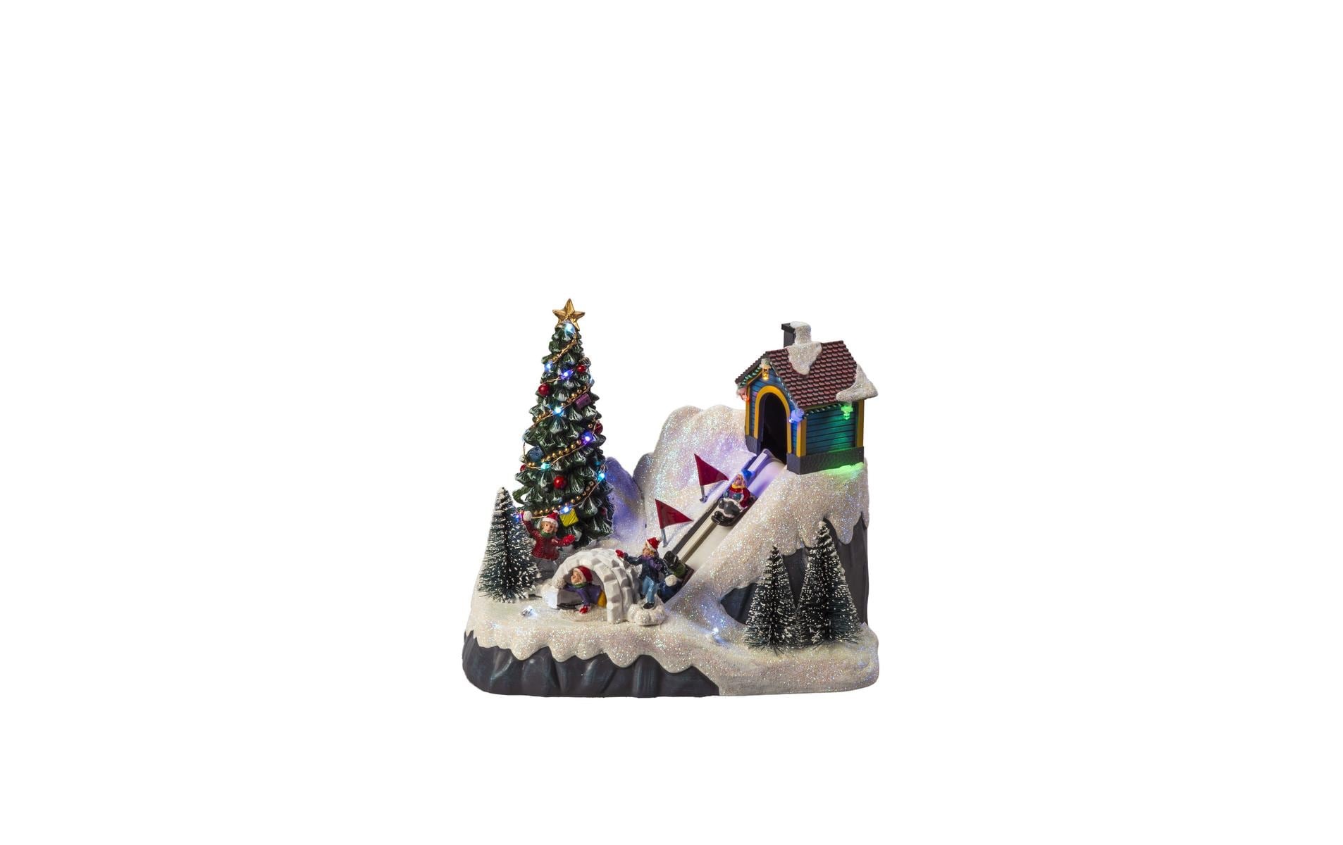 KONSTSMIDE LED Dekofigur »Szenerie Rodelbahn mit Musik 18,5 cm x 21,5 cm« Warmweiss