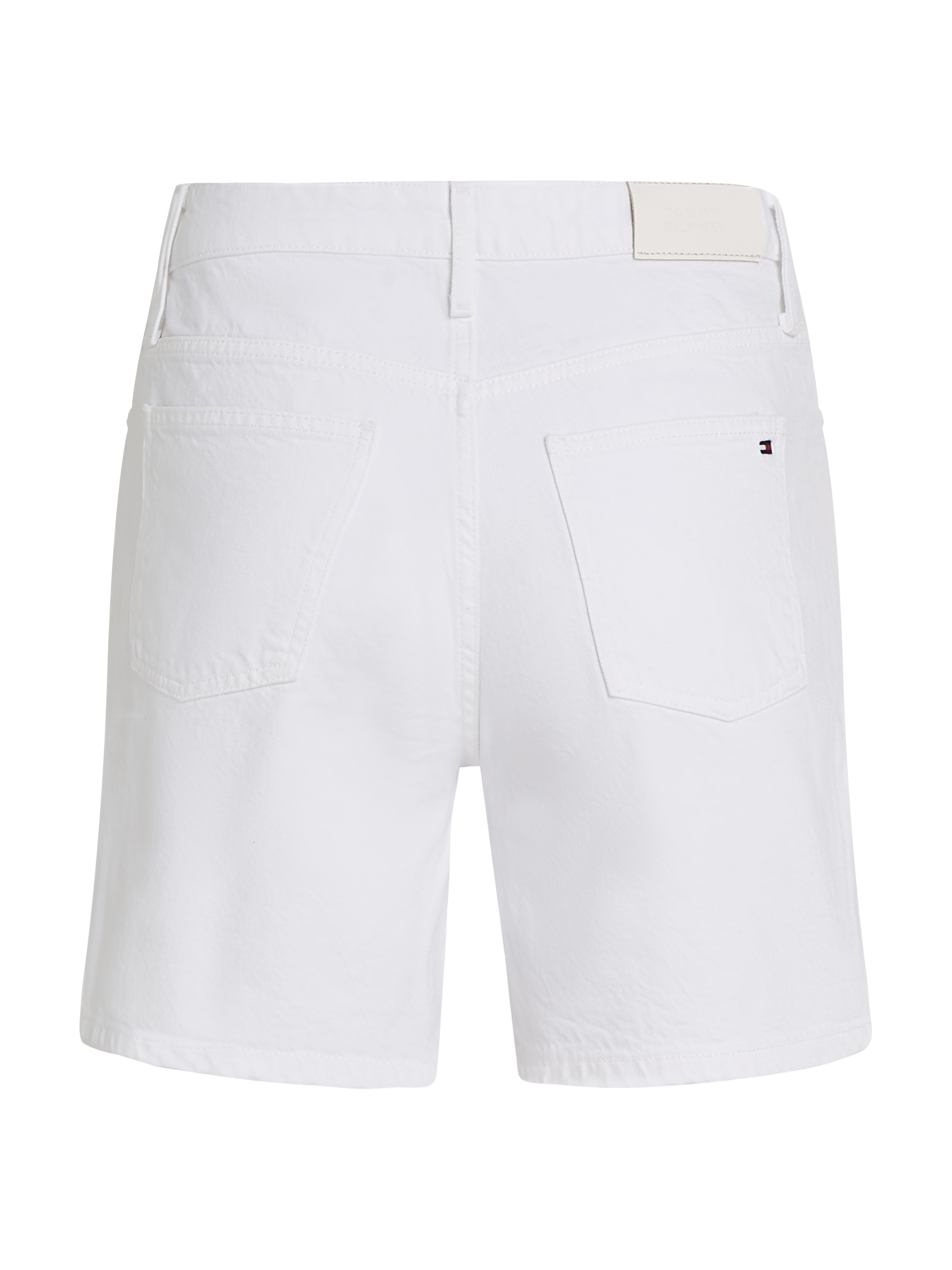 Tommy Hilfiger Shorts »DNM STRAIGHT SHORT RW WHITE«, mit Logo-Badge