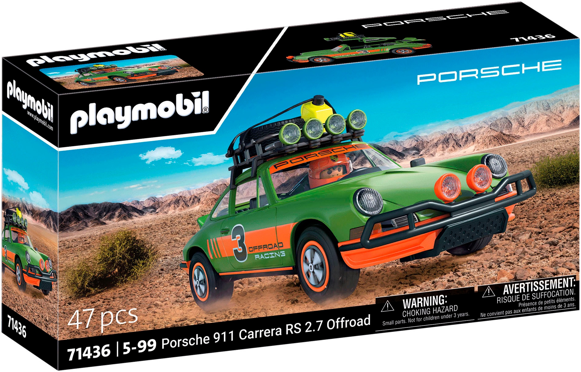 Playmobil® Konstruktions-Spielset »Porsche 911 Carrera RS 2.7 Offroad (71436), Cars«, (47 St.),...