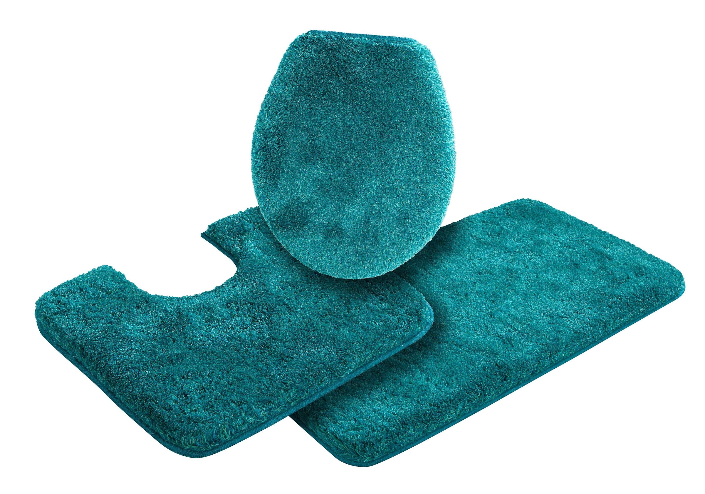 Grund Badematte »Melos, Badvorleger, Badezimmer Teppich, sehr weich«, rutschhemmend beschichtet, fussbodenheizungsgeeignet, melierte Optik, sehr weicher Flor, Melange-Effekt, Made in Europe
