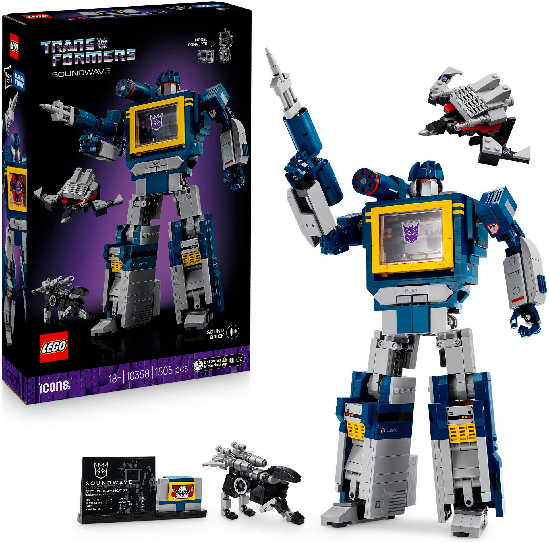 LEGO Konstruktionsspielsteine "Transformers: Soundwave (10358), LEGO Icons" Made in Europe