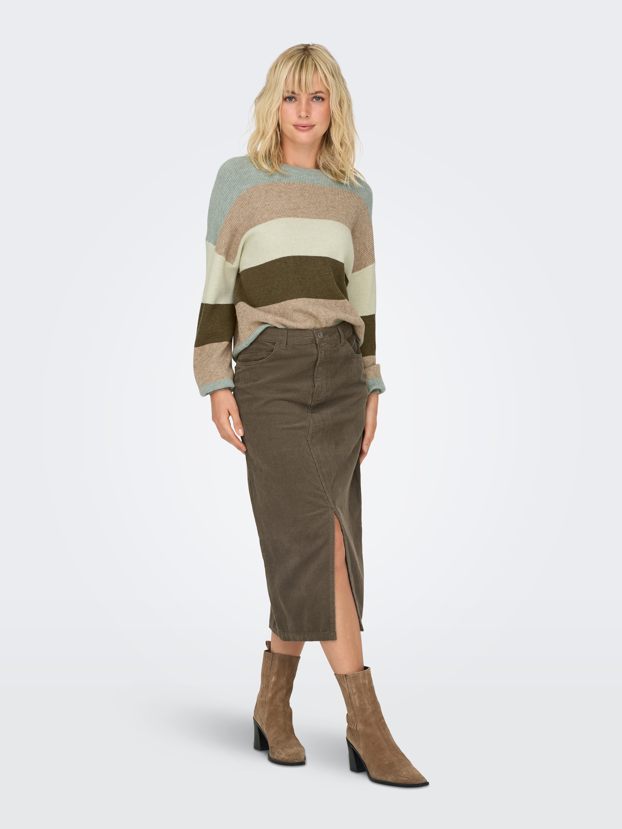 ONLY Strickpullover »ONLATIA L/S STRIPE PULLOVER KNT NOOS«, mit dem auffälligen Streifenmuster