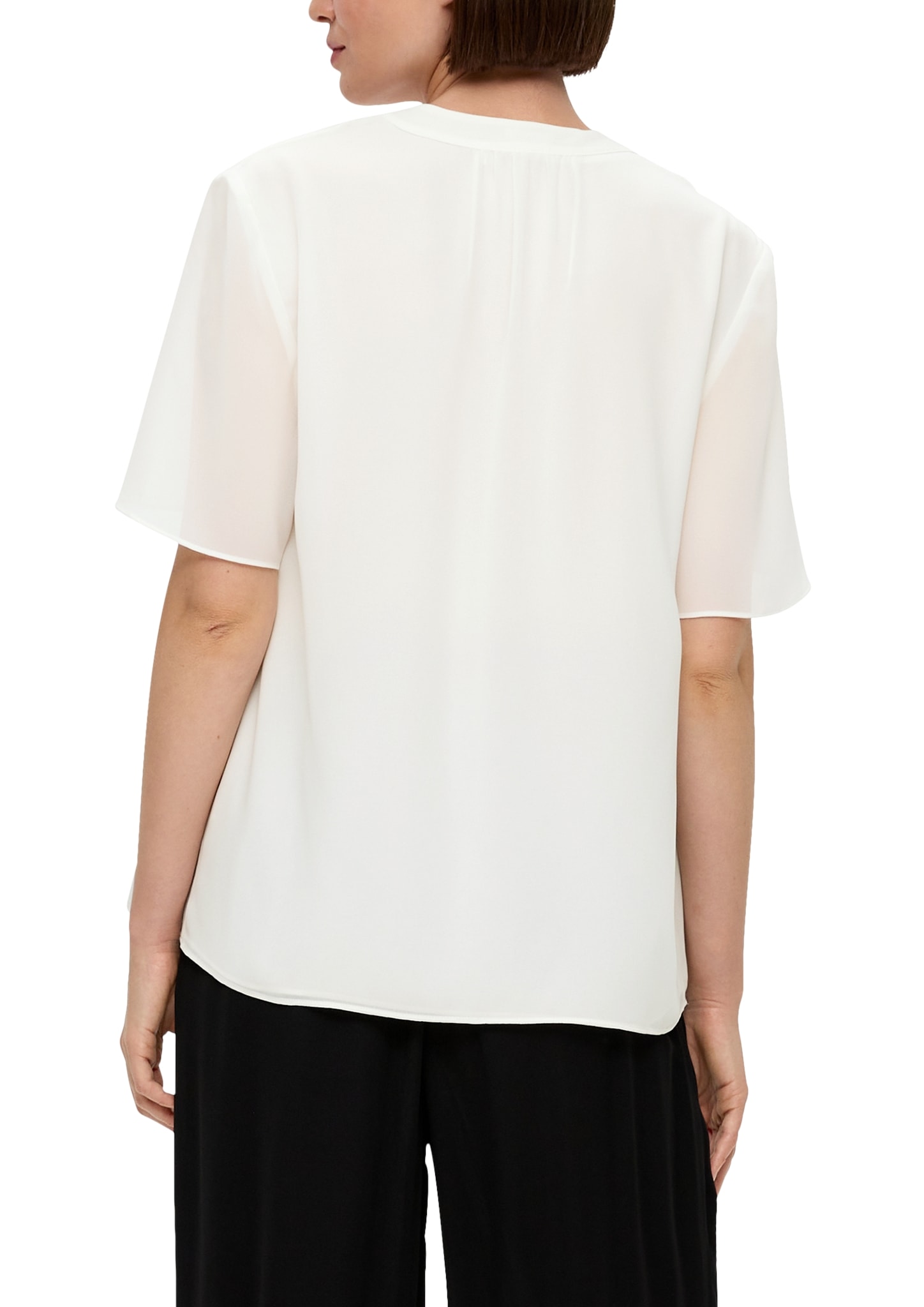 BLACK en eingelegter ligne s.Oliver vorne | LABEL Falte acheter Shirtbluse, mit Jelmoli-Versand