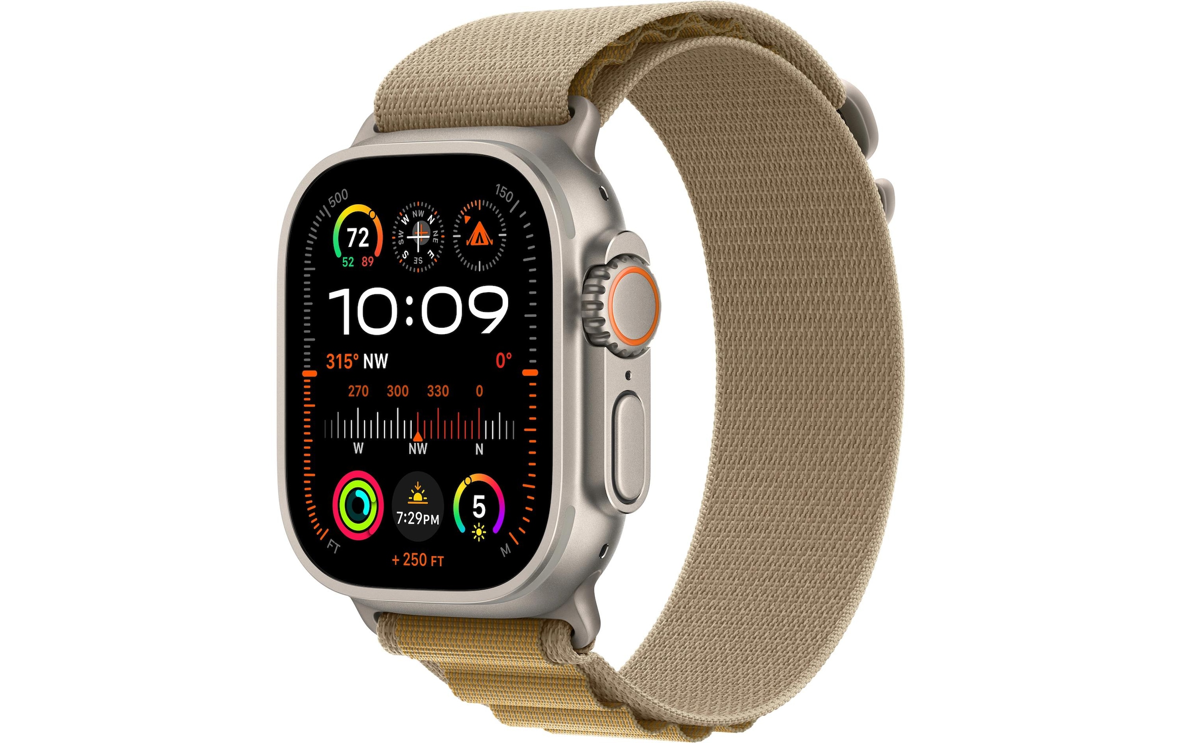 Apple Watch Ultra 2 Titan, 49 mm, GPS + Cellular, Alpine Loop L, Natur