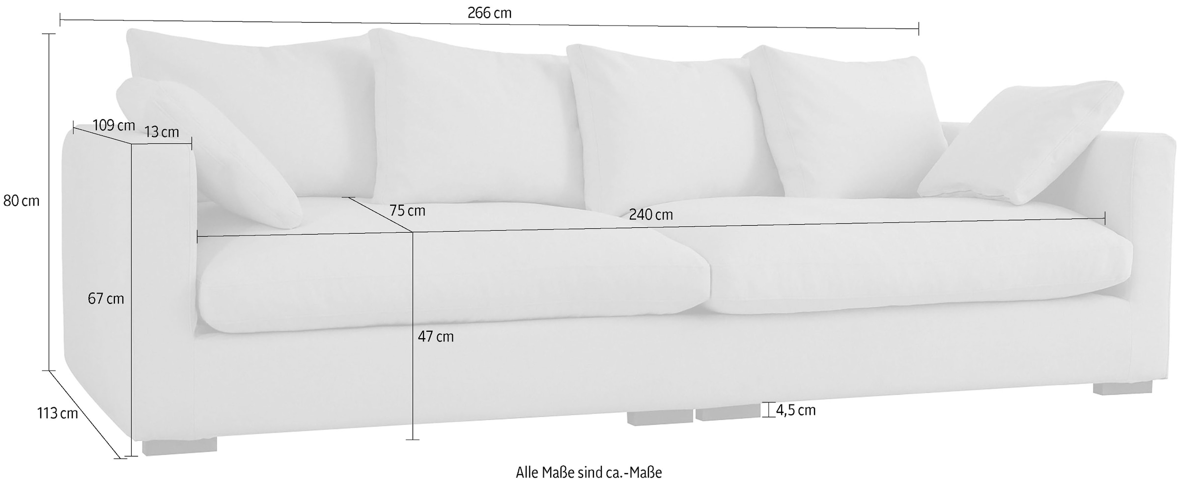 Guido Maria Kretschmer Home&Living Big-Sofa »Pantin«, extra weich und kuschelig, Füllung mit Federn und Daunen