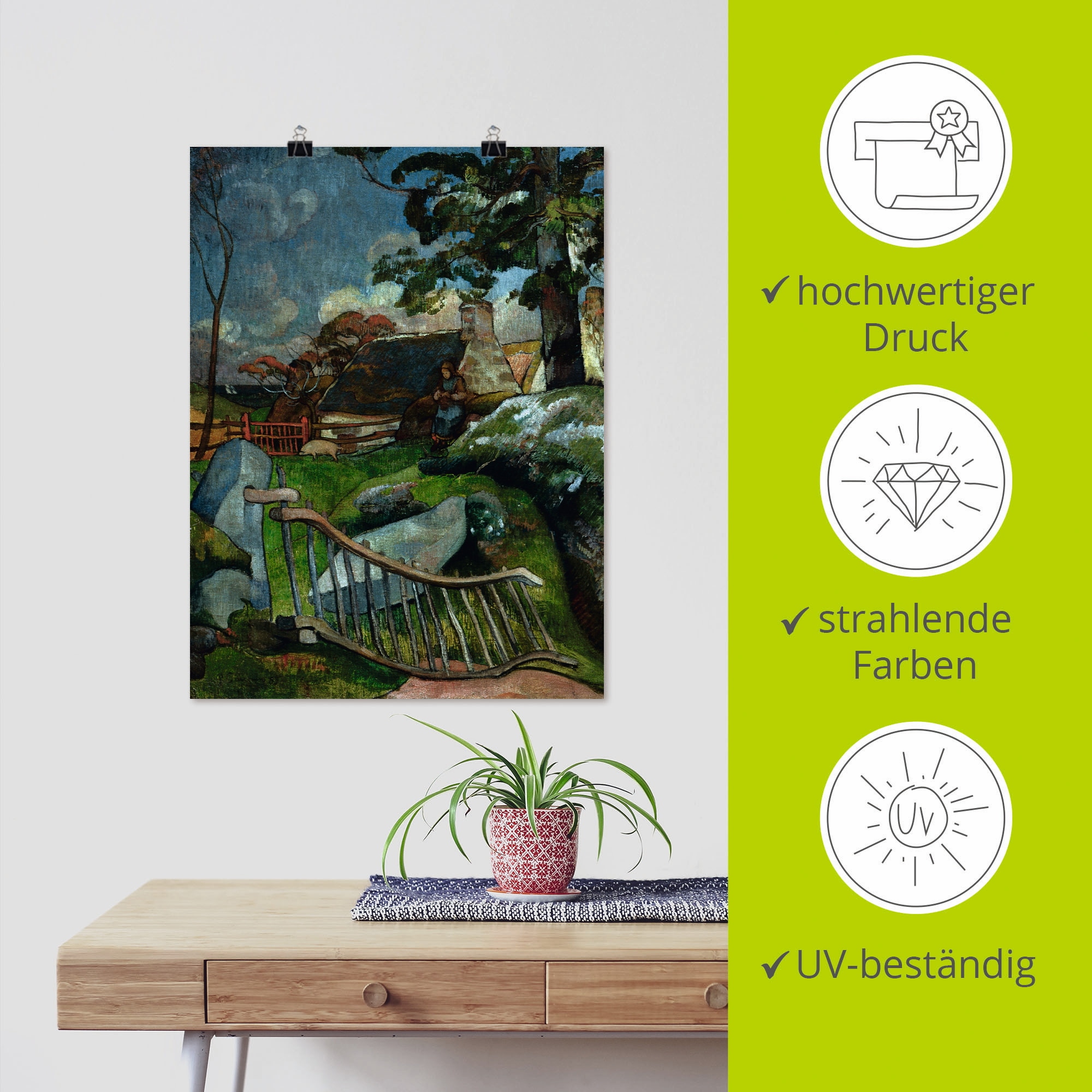 Artland Kunstdruck »Das Gatter 1889«, Garten, (1 St.), als Leinwandbild, Wandaufkleber oder Poster in versch. Grössen