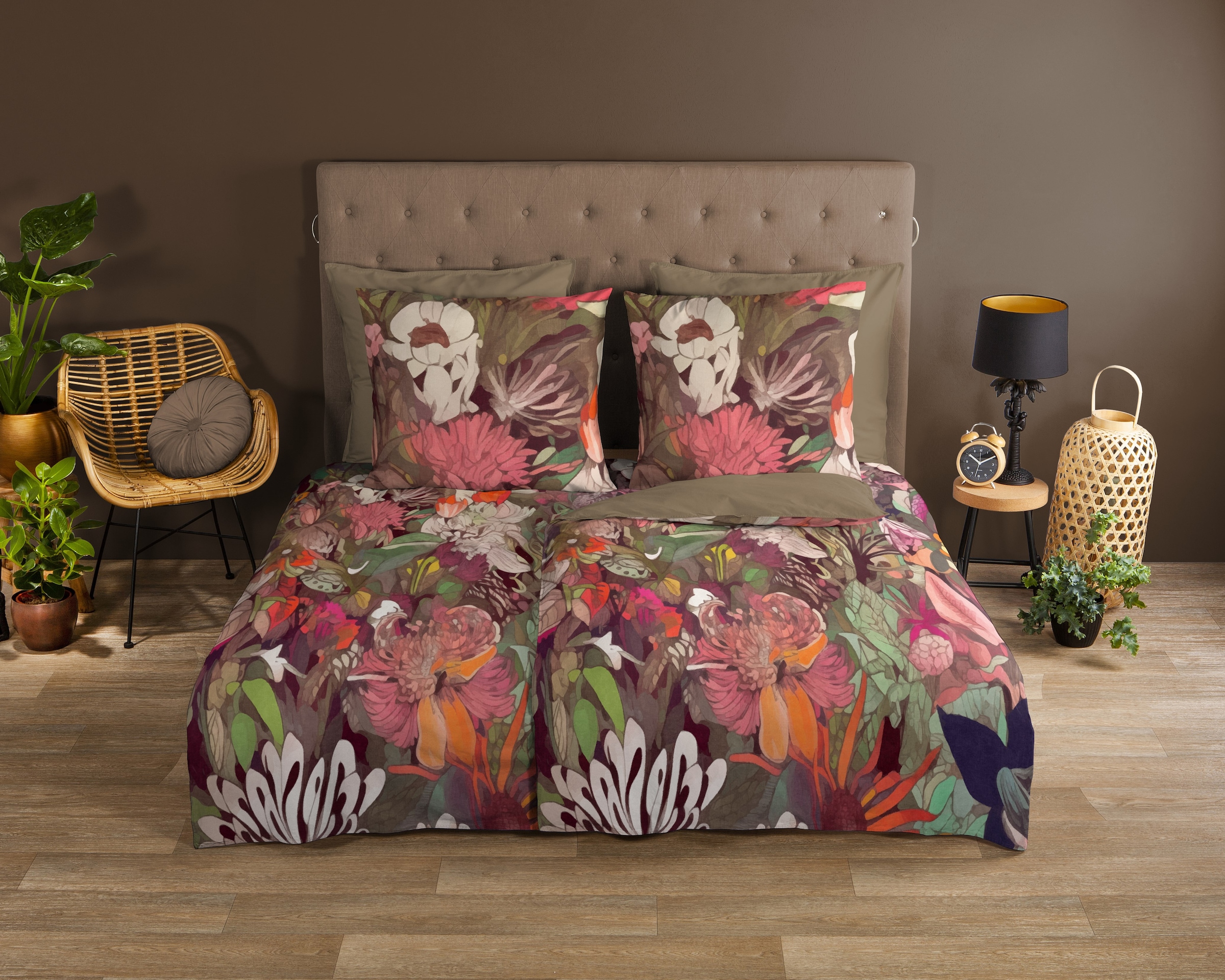 good morning Wendebettwäsche »Marcus«, 100% Baumwolle, Renforcé, Reissverschluss, Wendeoptik, Blumen