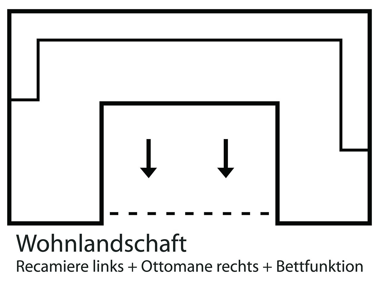 TRENDMANUFAKTUR Wohnlandschaft »Reggae modern und bequem, aktueller Materialmix, U-Form«, inkl. verstellbare Armlehne, wahlweise mit Bettfunktion