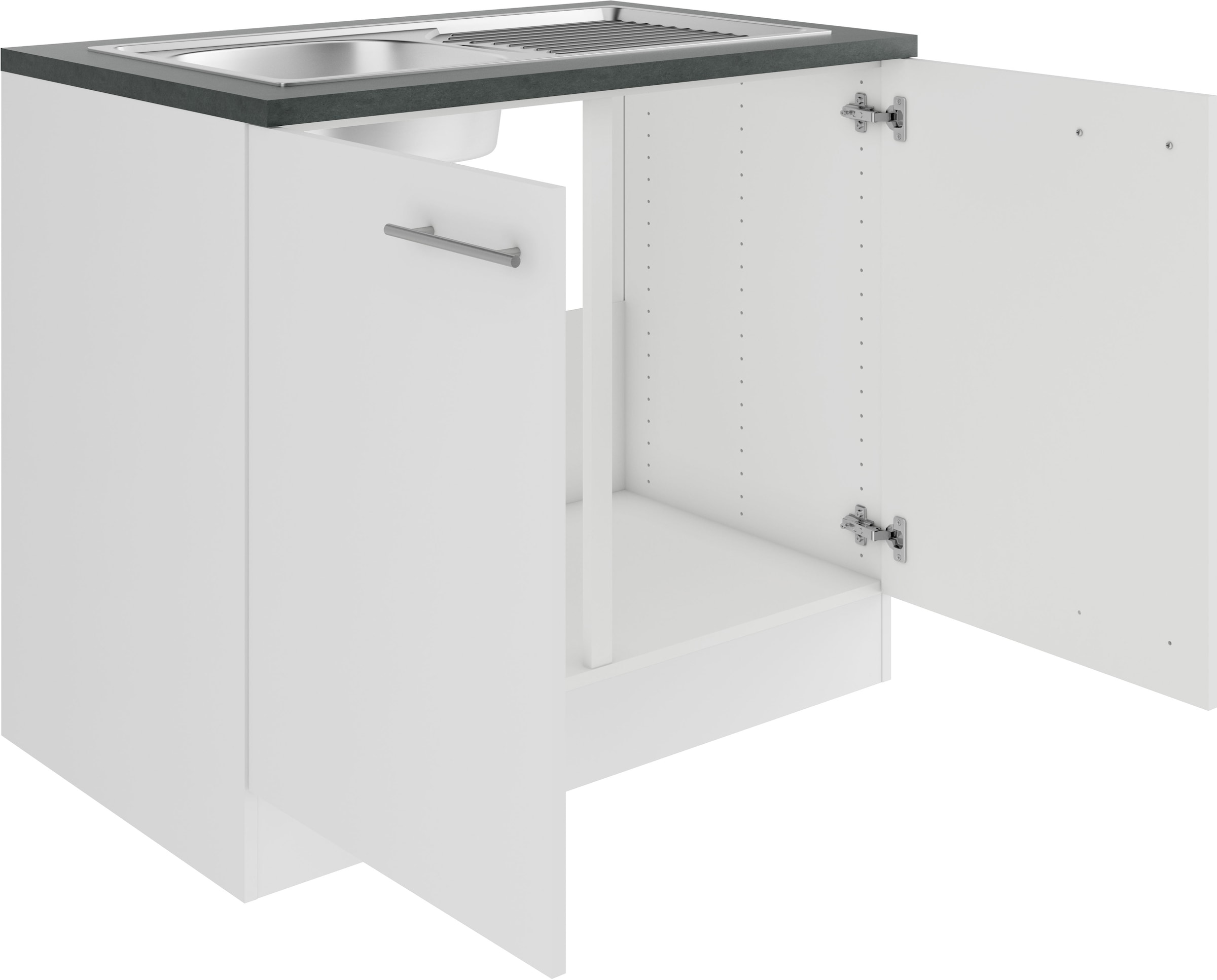 OPTIFIT Spülenschrank »Bella«, Breite 100 cm, mit Edelstahl-Einbauspüle