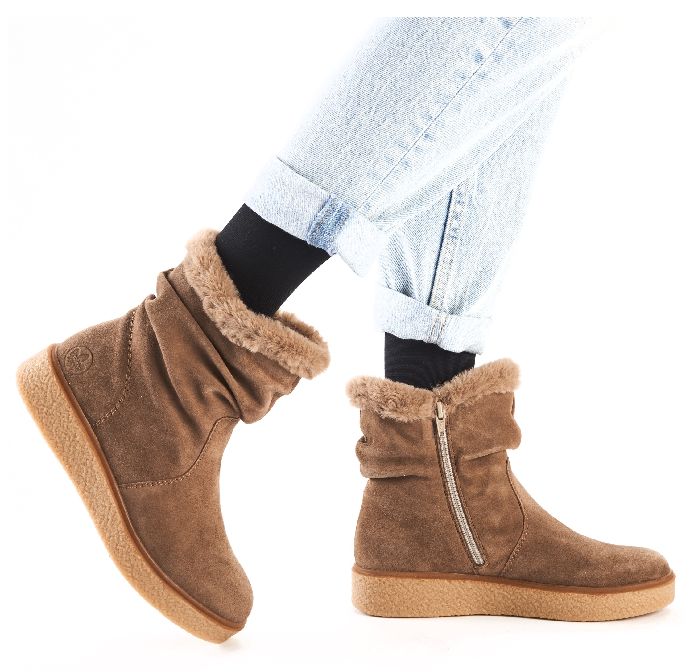 Rieker Winterboots, Stiefelette, slouchy Schaft, mit Innenreissverschluss