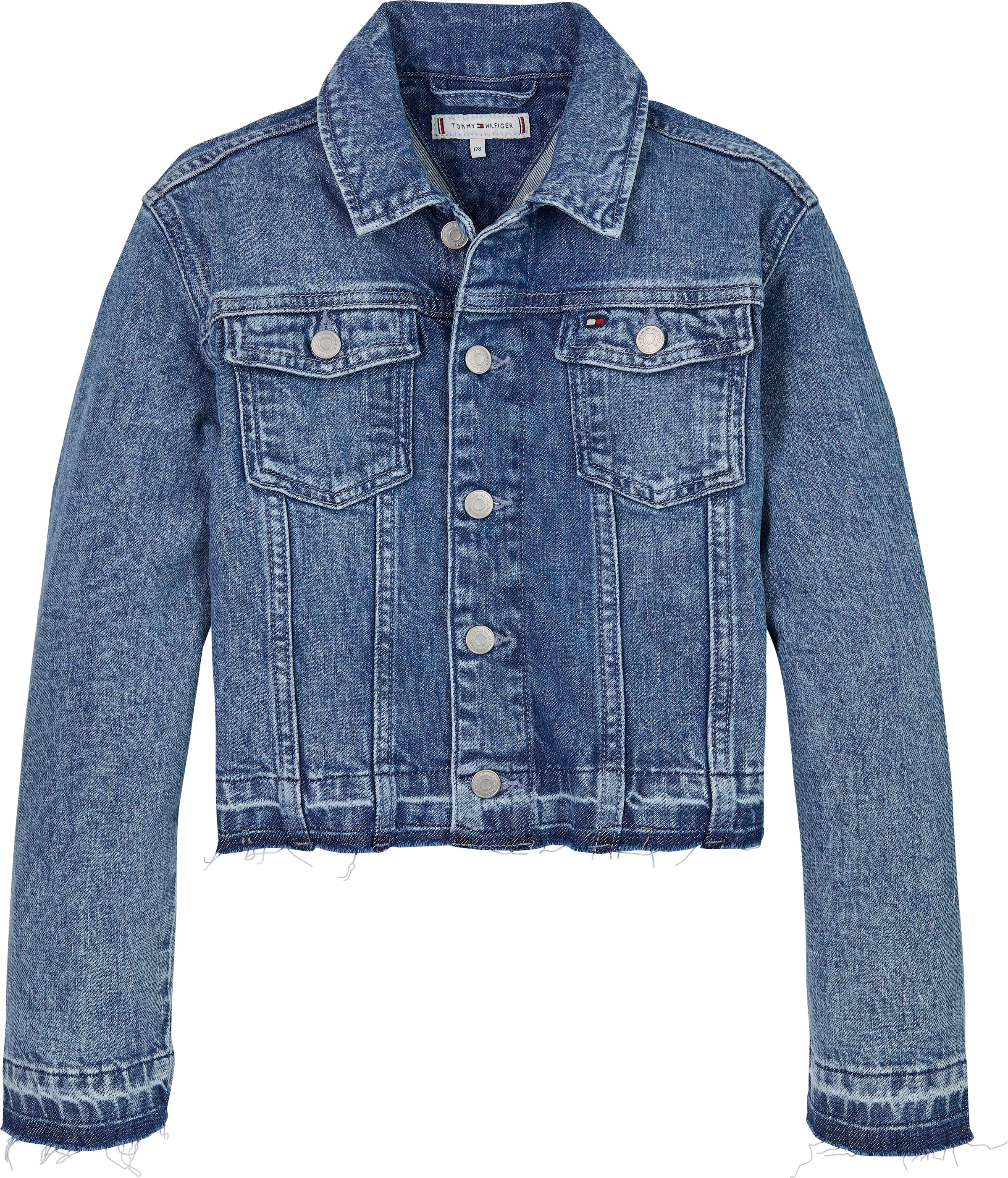 TOMMY HILFIGER Jeansjacke »DENIM TRUCKER SALT & PEPPER«, im typischem Trucker Style, mit Logostickerei