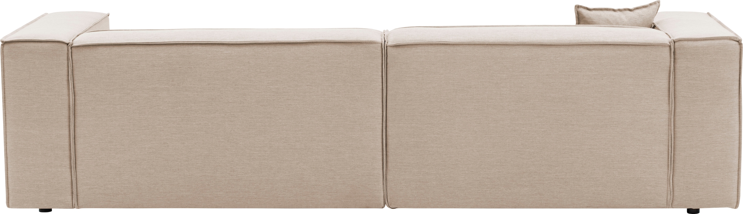 LeGer Home by Lena Gercke 3-Sitzer »PIARA, Couch mit Kedernaht, Sofa in Cord oder Leinenoptik«, schwarze Füsse, bequemer Sitzkomfort