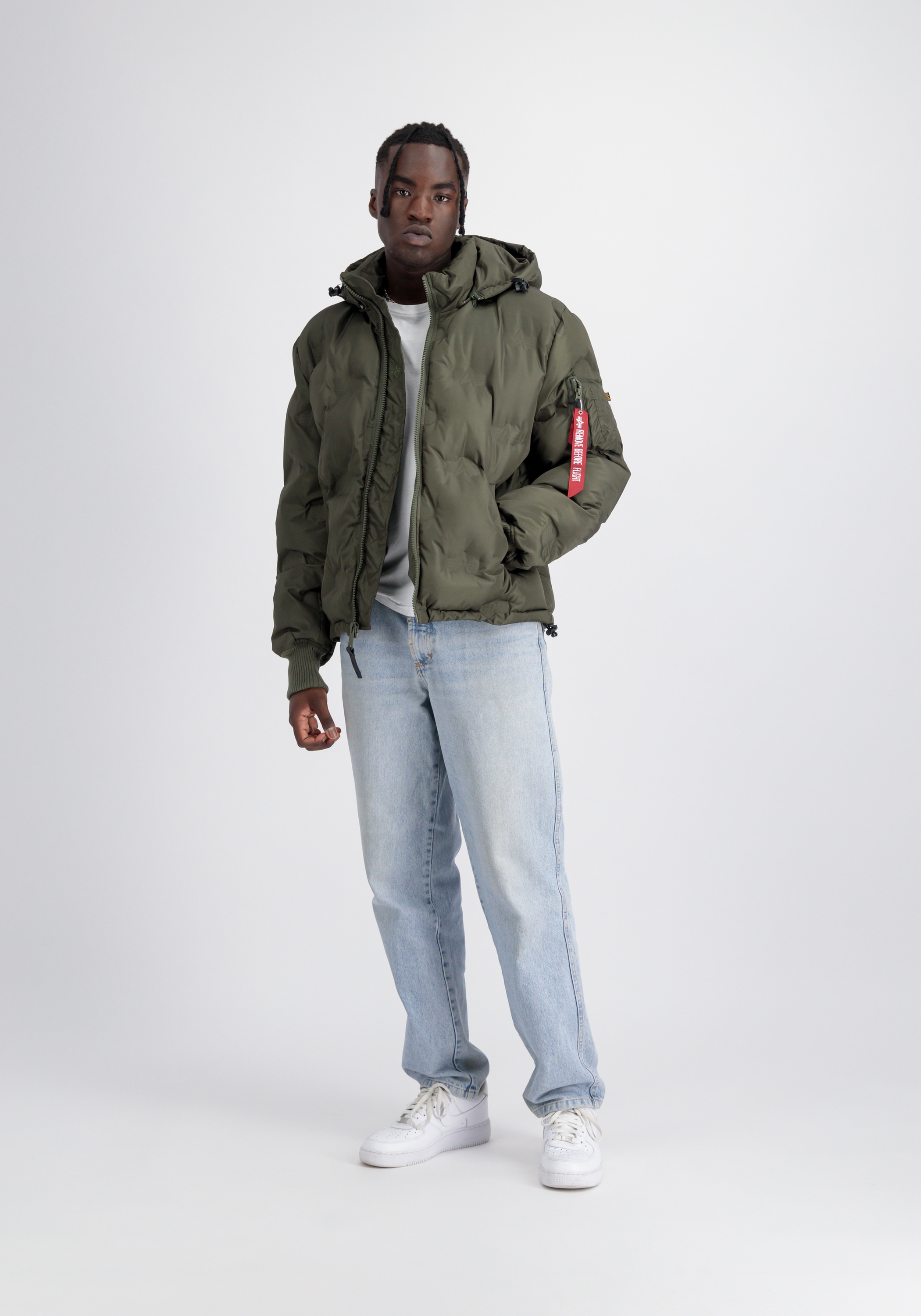 Alpha Industries Winterjacke »Alpha Industries Men - Cold Weather Jackets Hooded Logo Puffer«