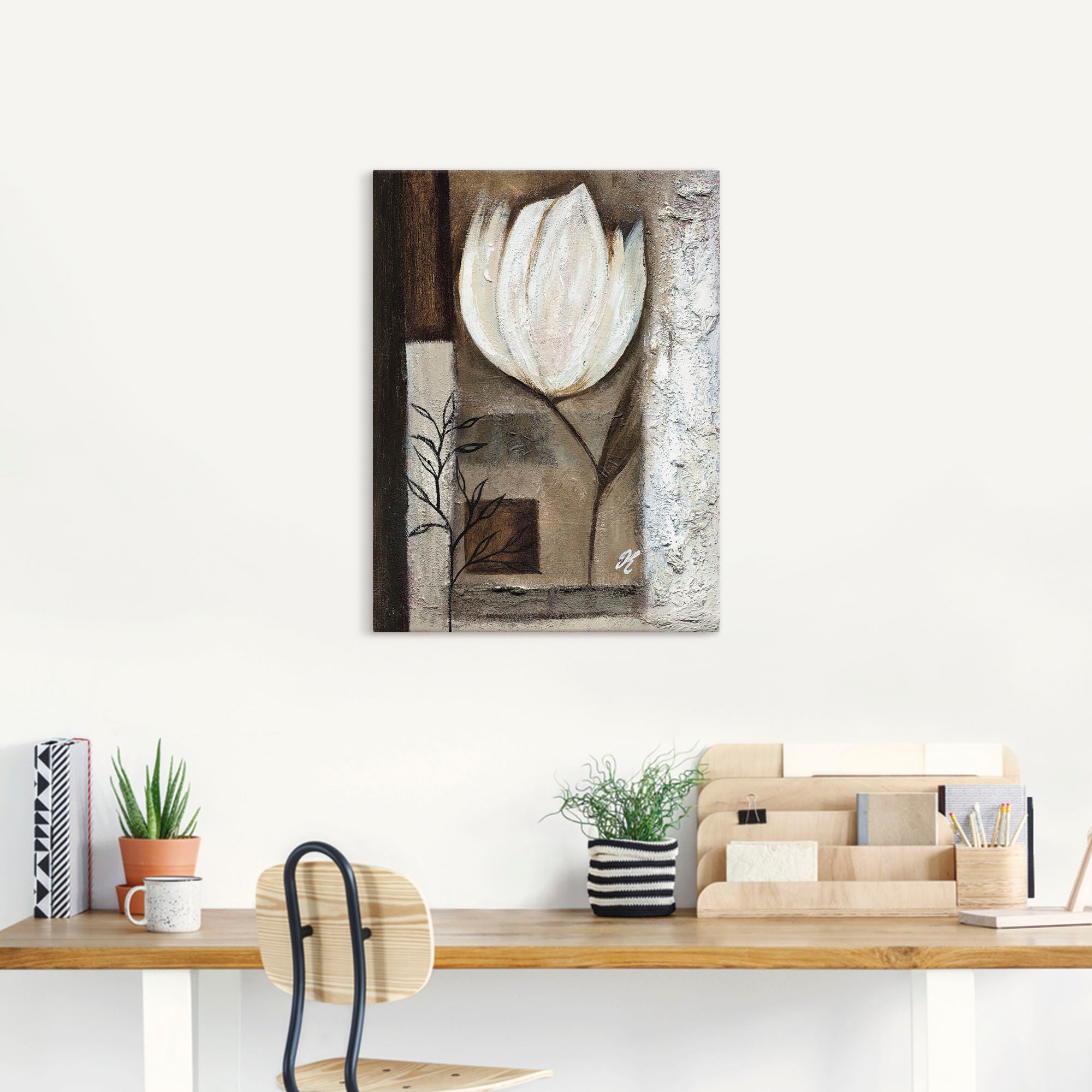 Artland Leinwandbild "Braune Tulpen I" Blumen 1 Stk. tlg. auf Holzrahmen gespannt