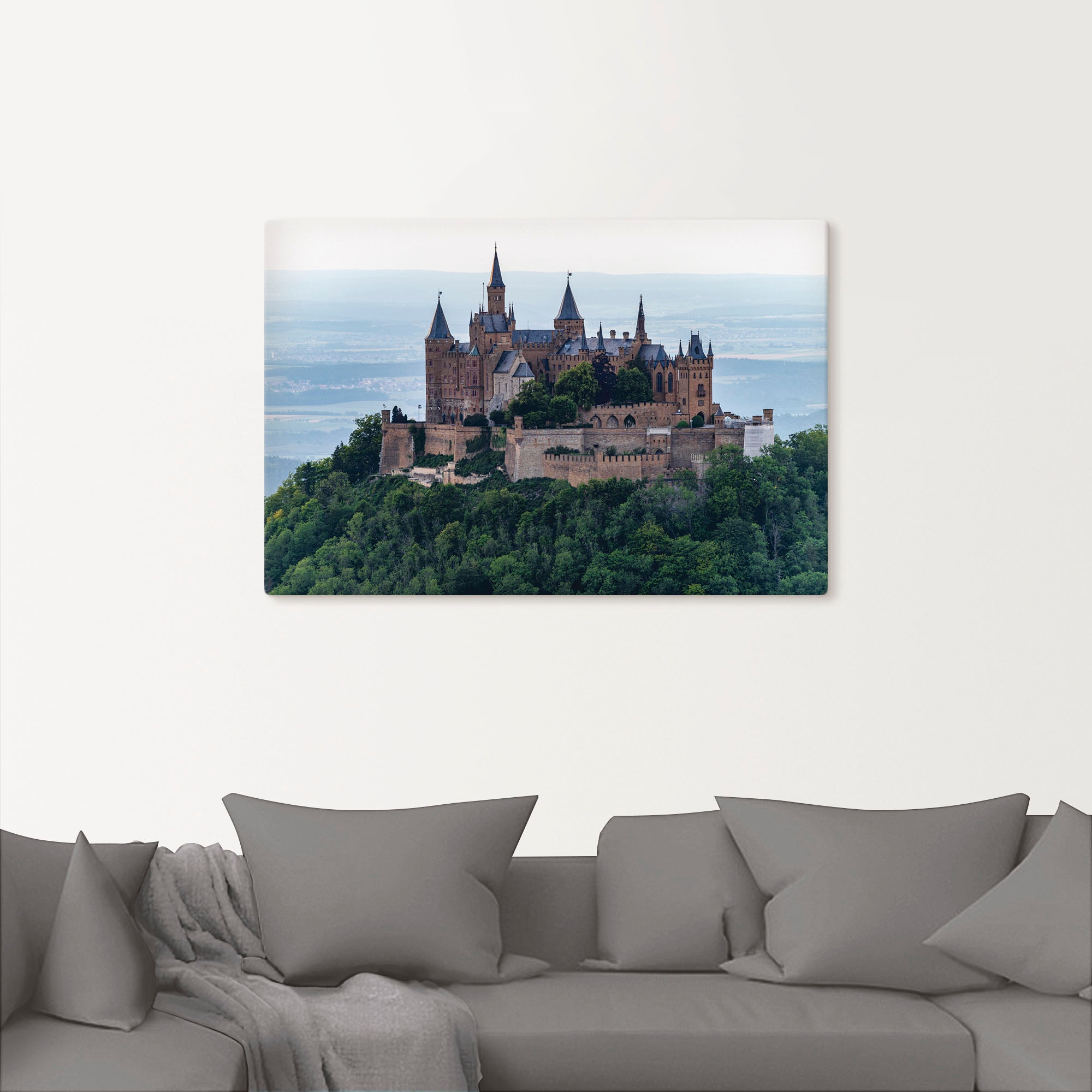 Artland Leinwandbild »Burg Hohenzollern als Nahaufnahme«, Gebäude, (1 St.), auf Keilrahmen gespannt