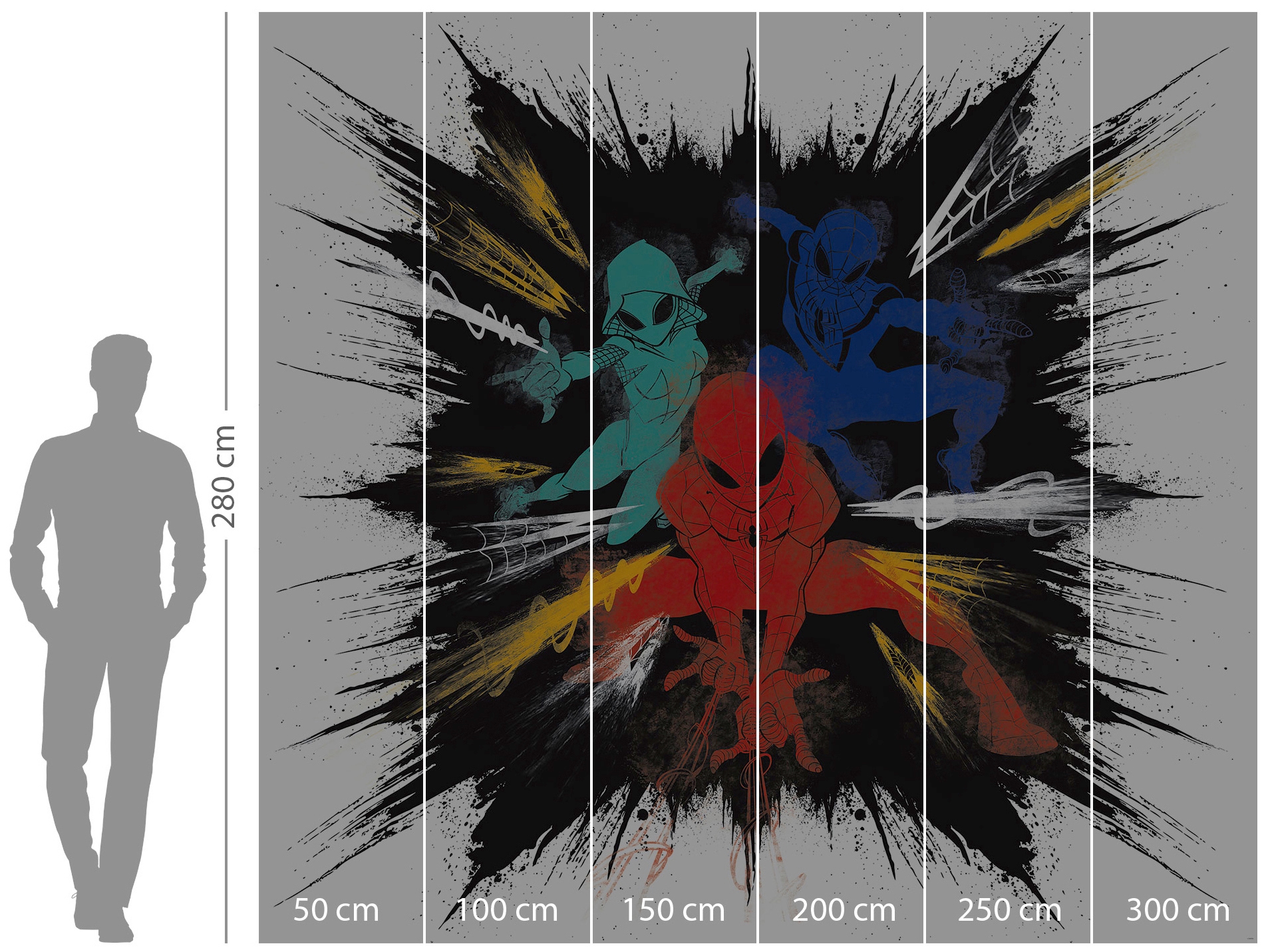 Komar Vliestapete »Digitaldruck Vlies - Spider-Man Color Explosion - Grösse 300 x 280 cm«, bedruckt, Kinderzimmer
