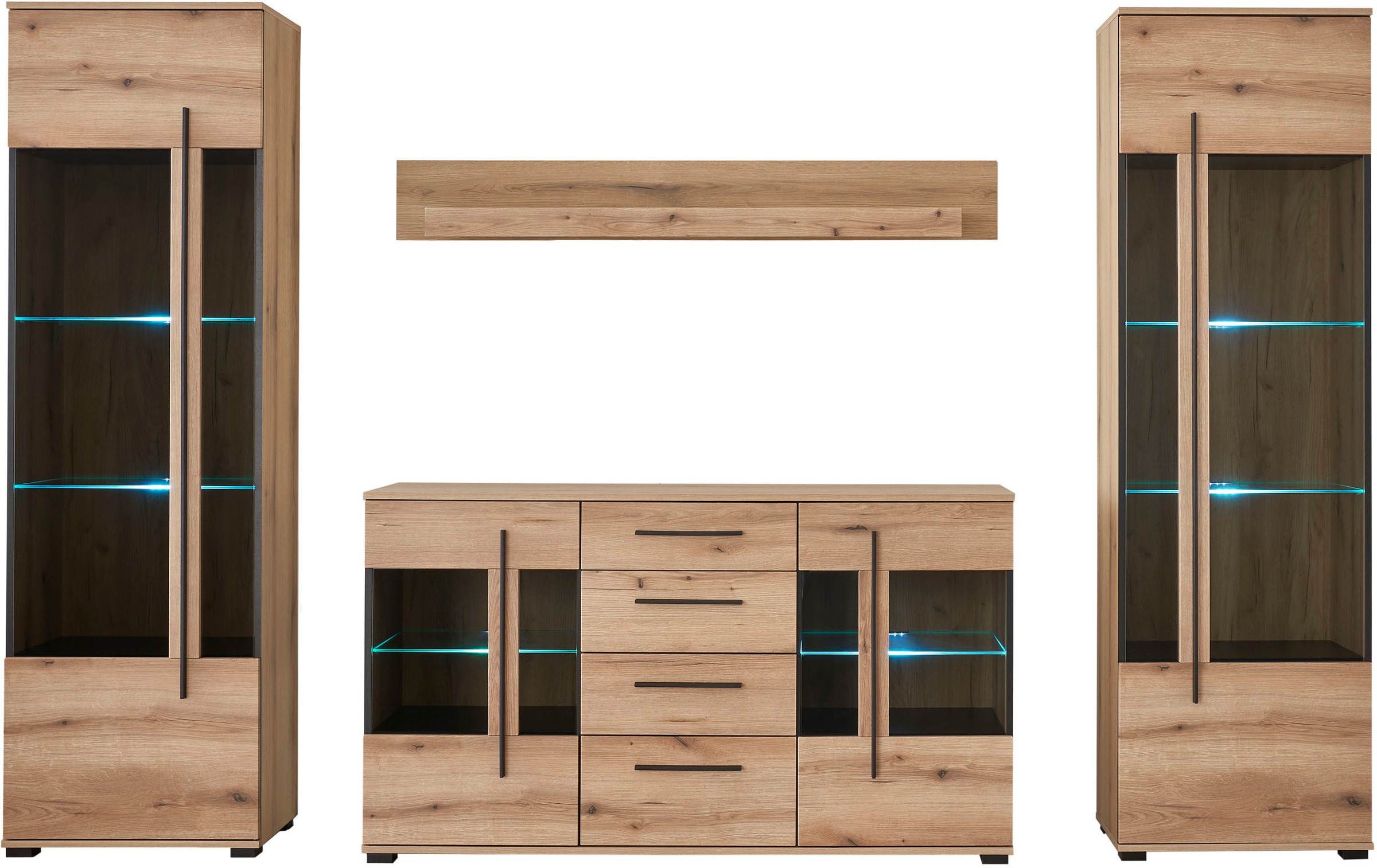 INOSIGN Wohnwand »Cantara«, (Set), enthält zwei Vitrinen, ein Sideboard und ein Wandboard