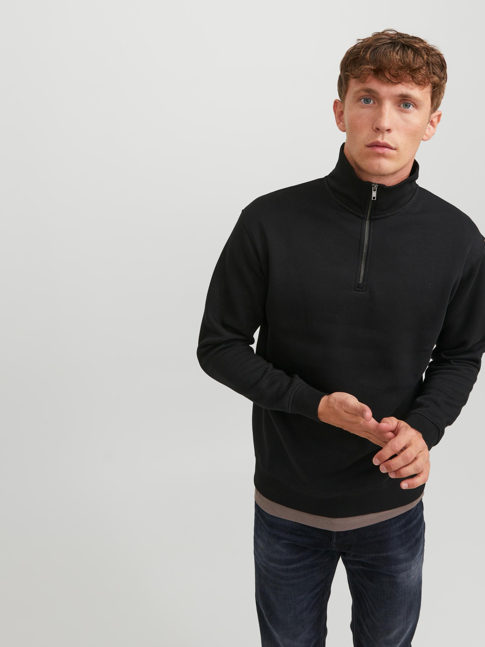 Jack & Jones Sweatshirt »JJEBRADLEY SWEAT HALF ZIP NOOS«, mit Troyer Kragen